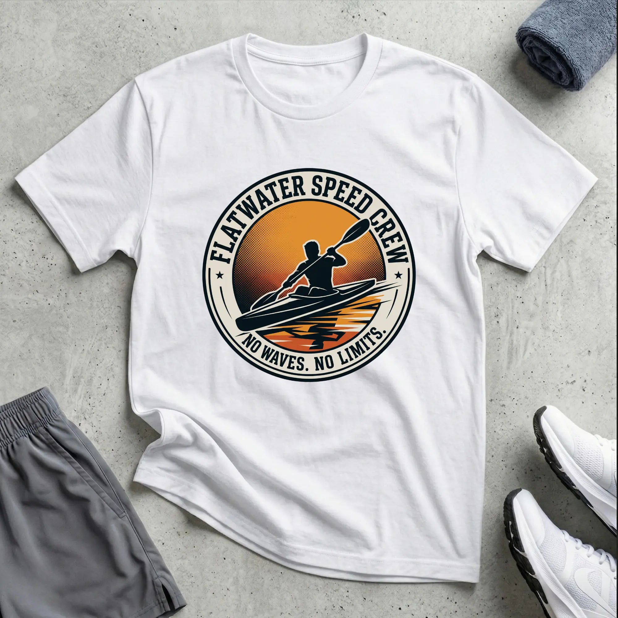 Flatwater Speed Crew - No Waves, No Limits. Racing T-Shirt Printify