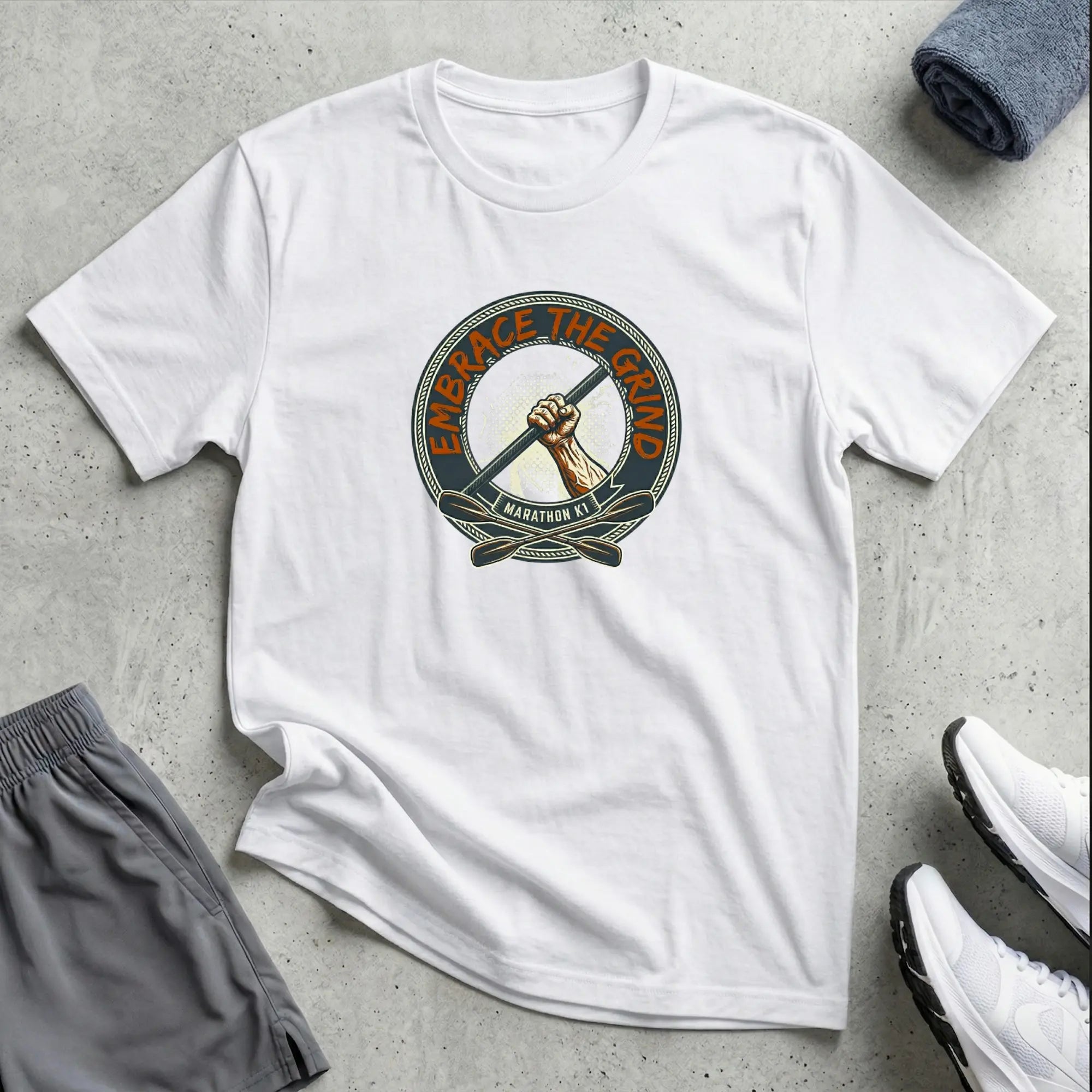 Embrace The Grind. Marathon K1 Kayak T-Shirt Printify