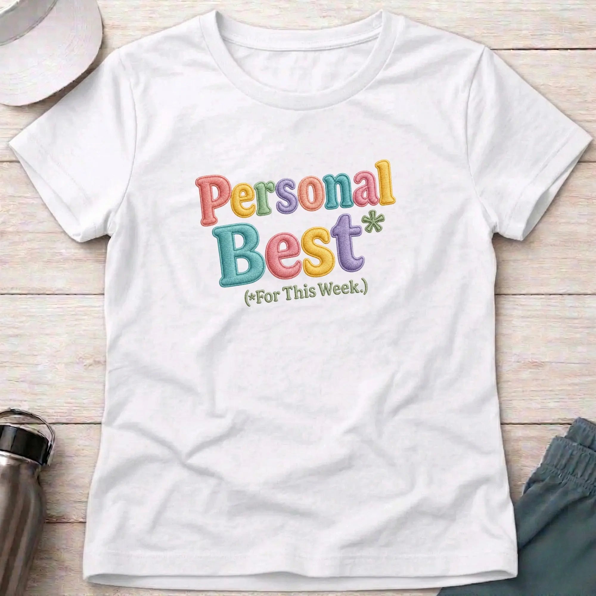 White Personal Best* fitted tee — funny racing paddler gift — Vector Paddle