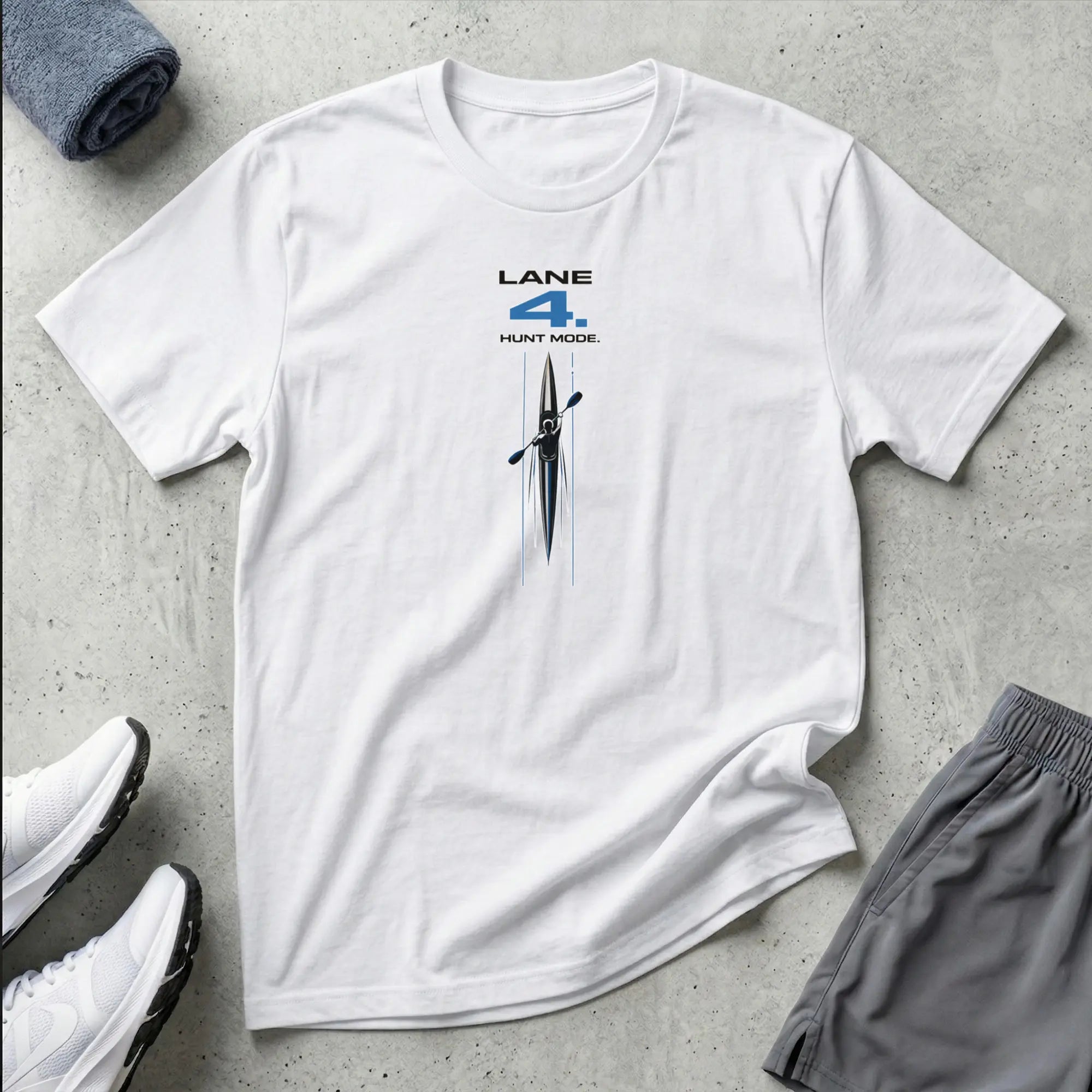 Lane 4. Hunt Mode. Kayak Sprint T-Shirt Printify