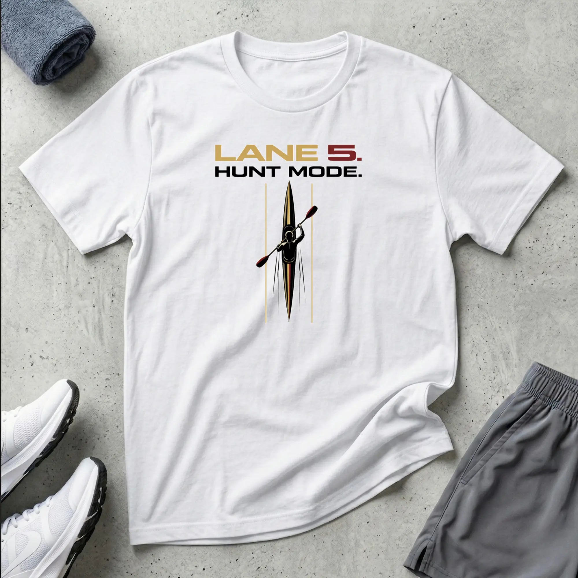 Lane 5 - Hunt Mode. Kayak Sprint T-Shirt Printify