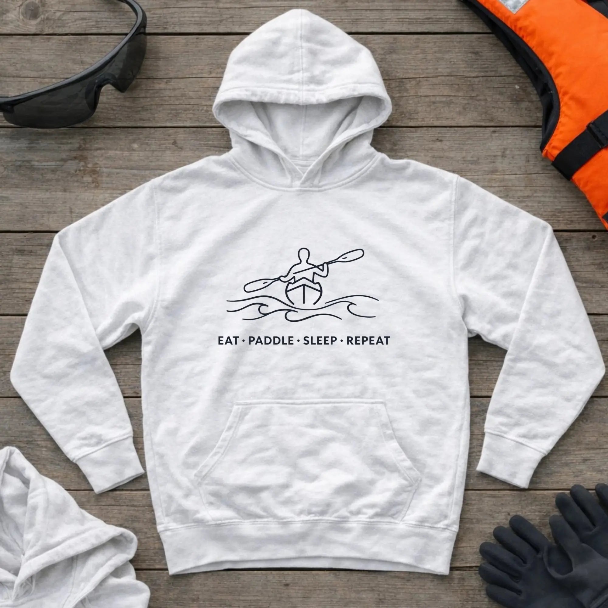 Hoodie - "Eat Paddle Sleep Repeat" | Kayak Printify