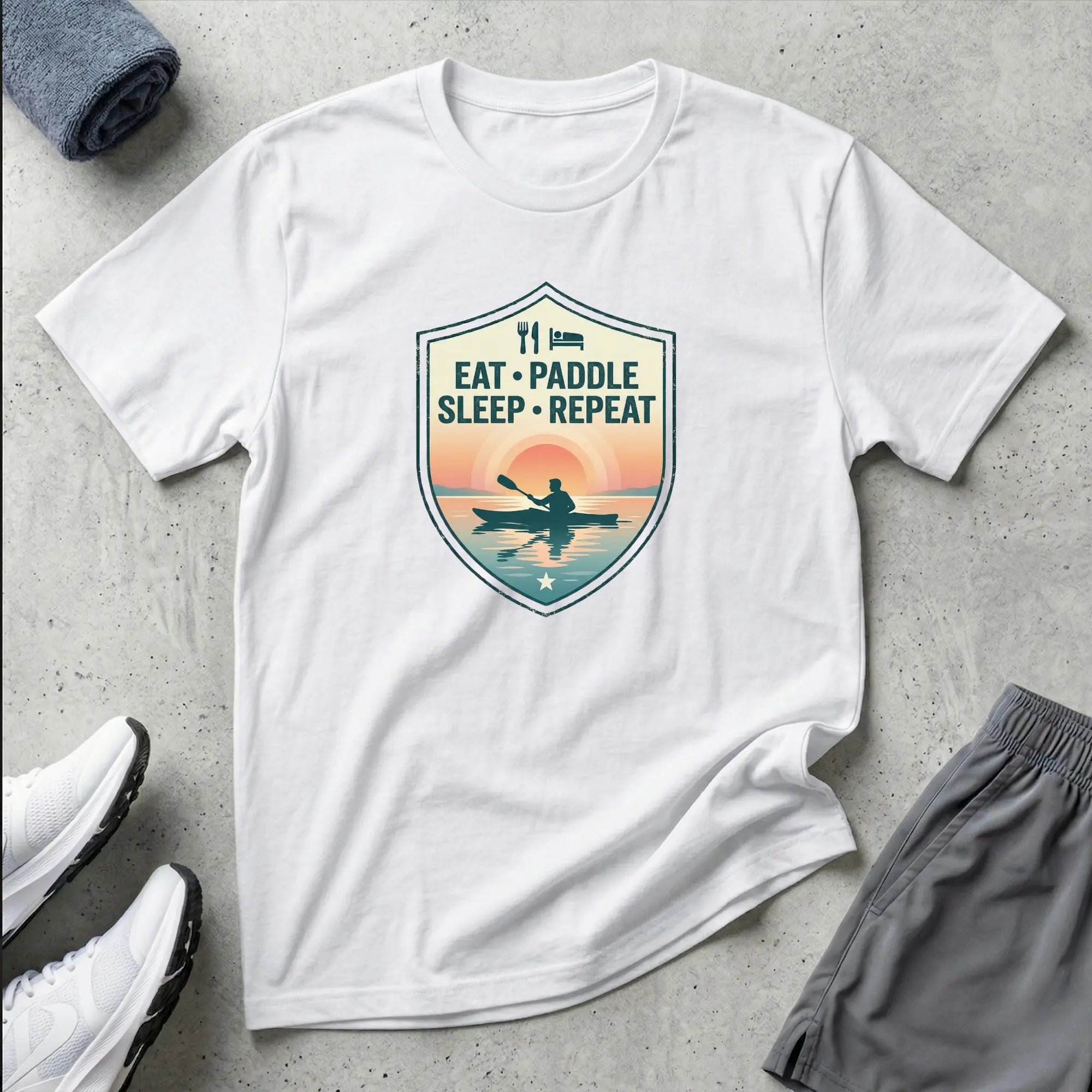 Eat Paddle Sleep Repeat. Ocean Kayak T-Shirt Printify