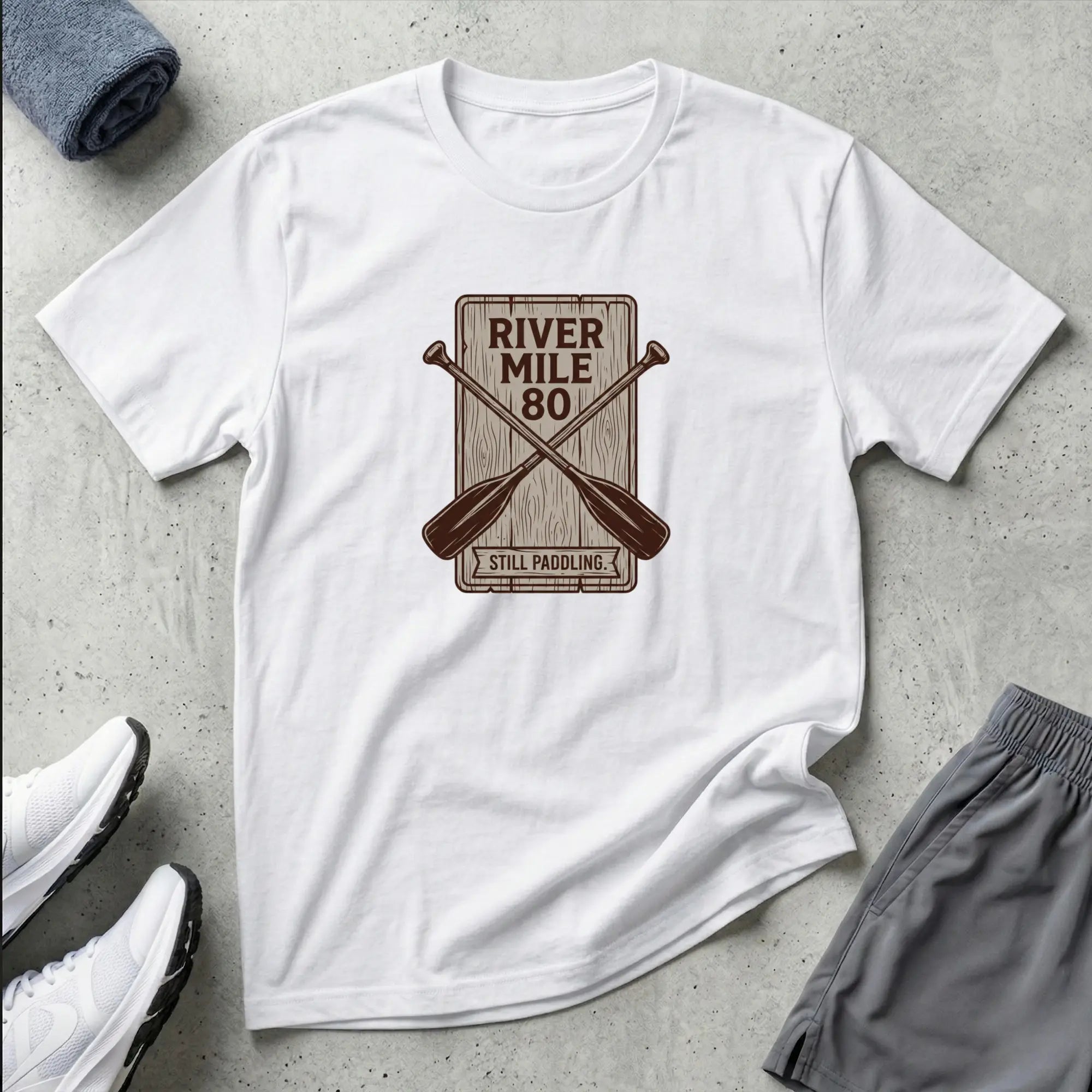 River Mile 80 - Still Paddling. Canoe T-Shirt Printify