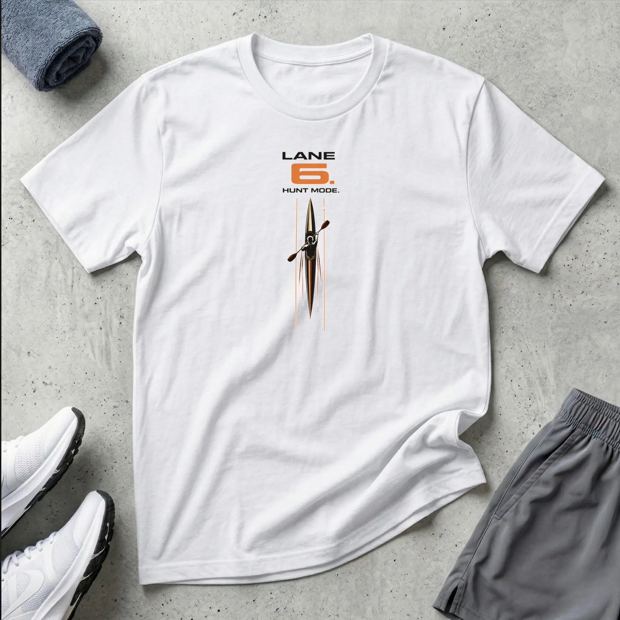Lane 6. Hunt Mode. Kayak Sprint T-Shirt Printify