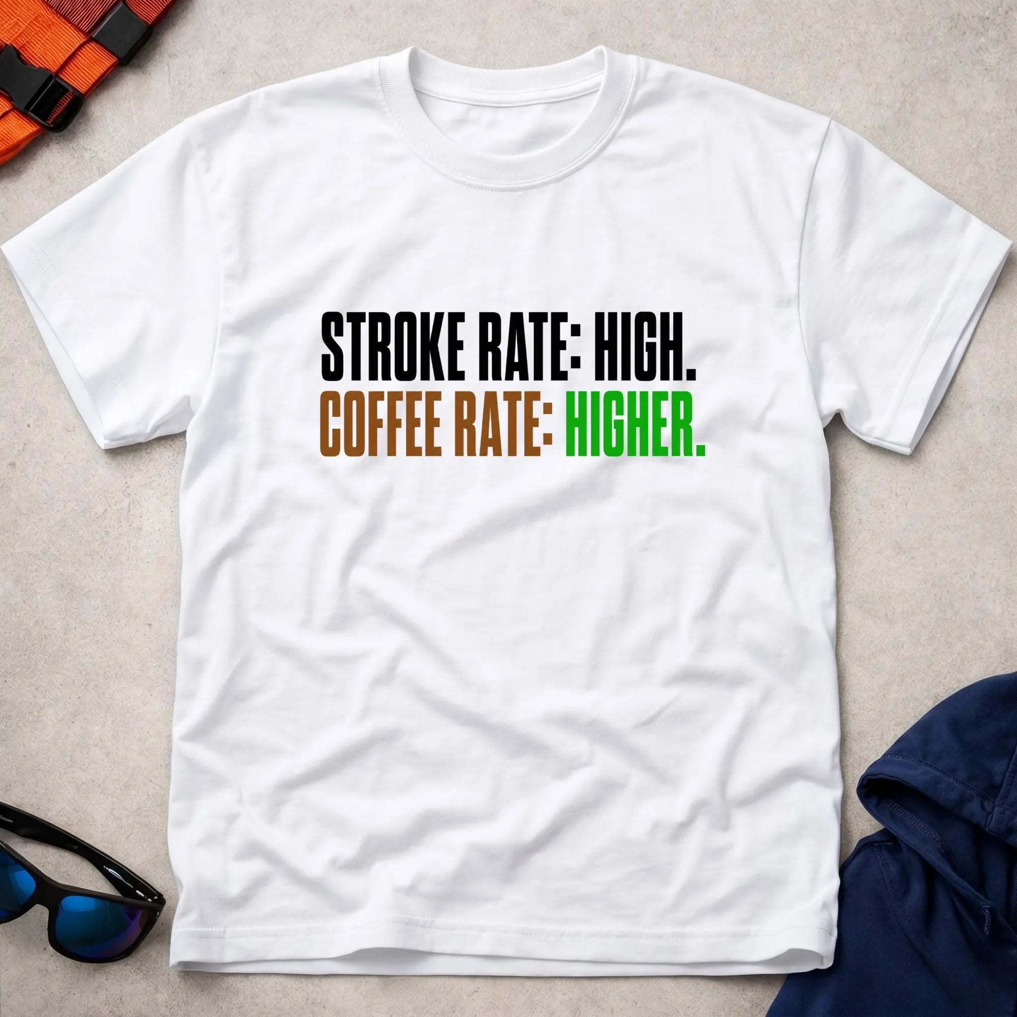 White Stroke Rate Low, Coffee Rate Higher Tee - Vector Paddle