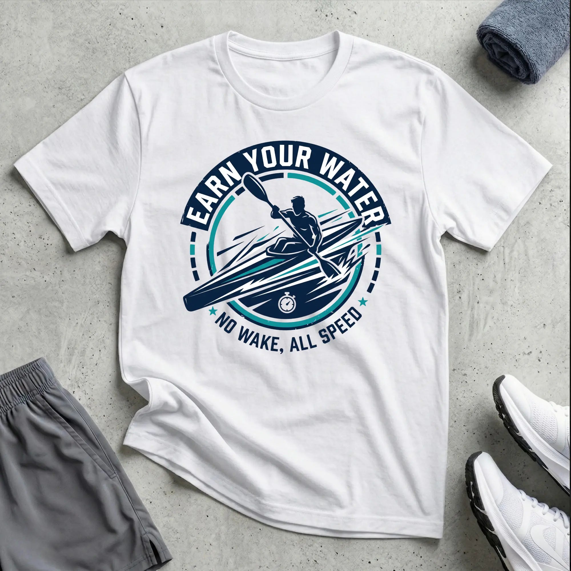 Earn Your Water. Racing T-Shirt Printify