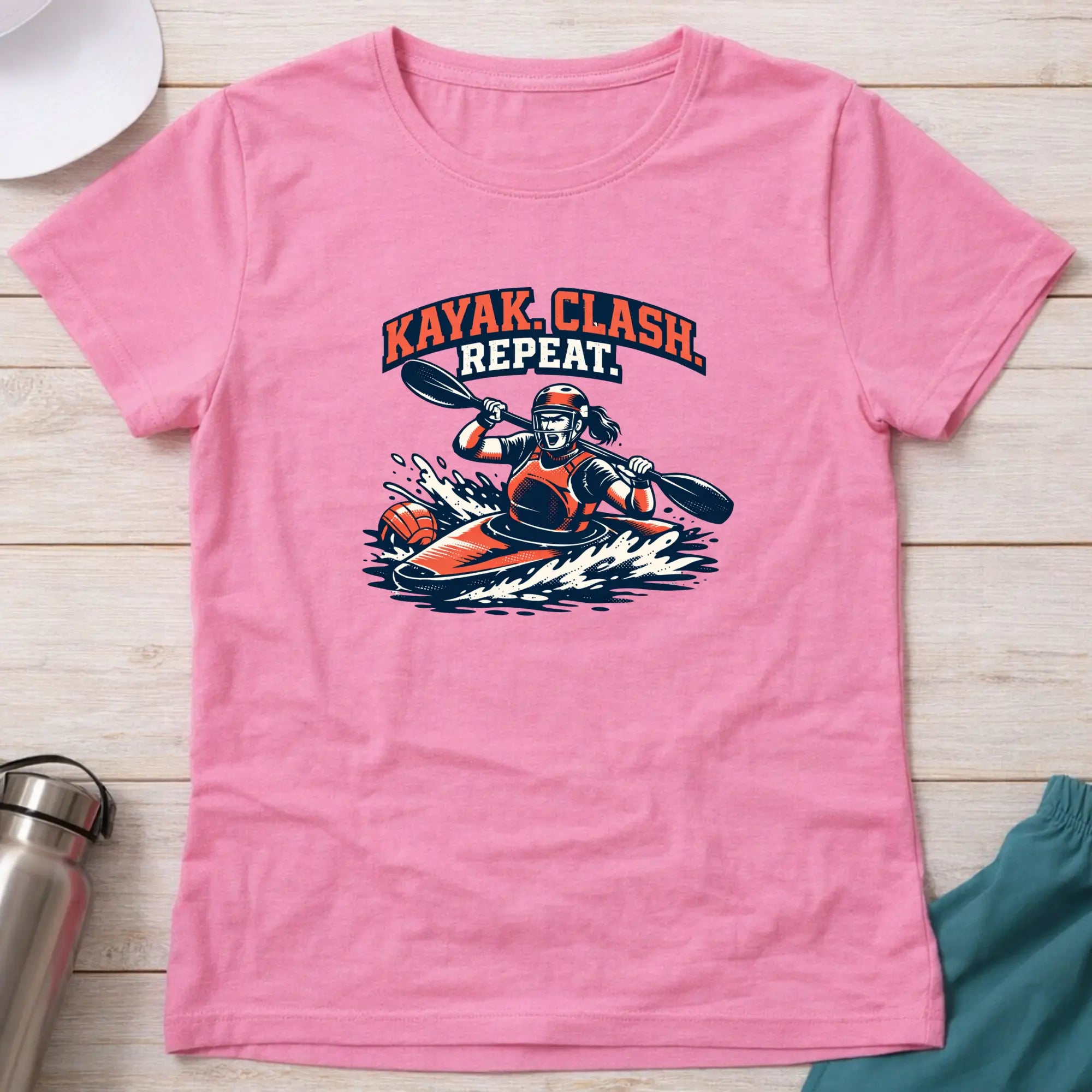 Kayak. Clash . Repeat. Canoe Polo female T-Shirt Printify