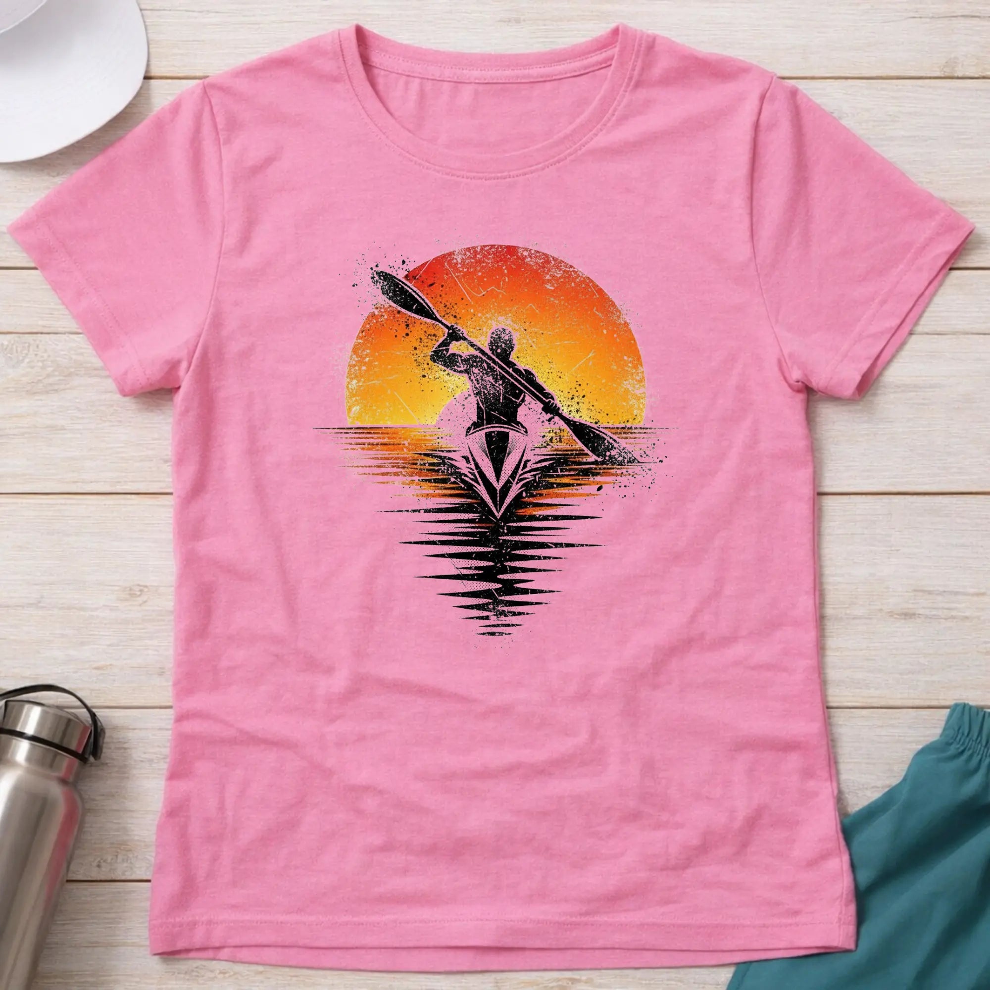 Grunge Sunset. Fitted T-Shirt Printify