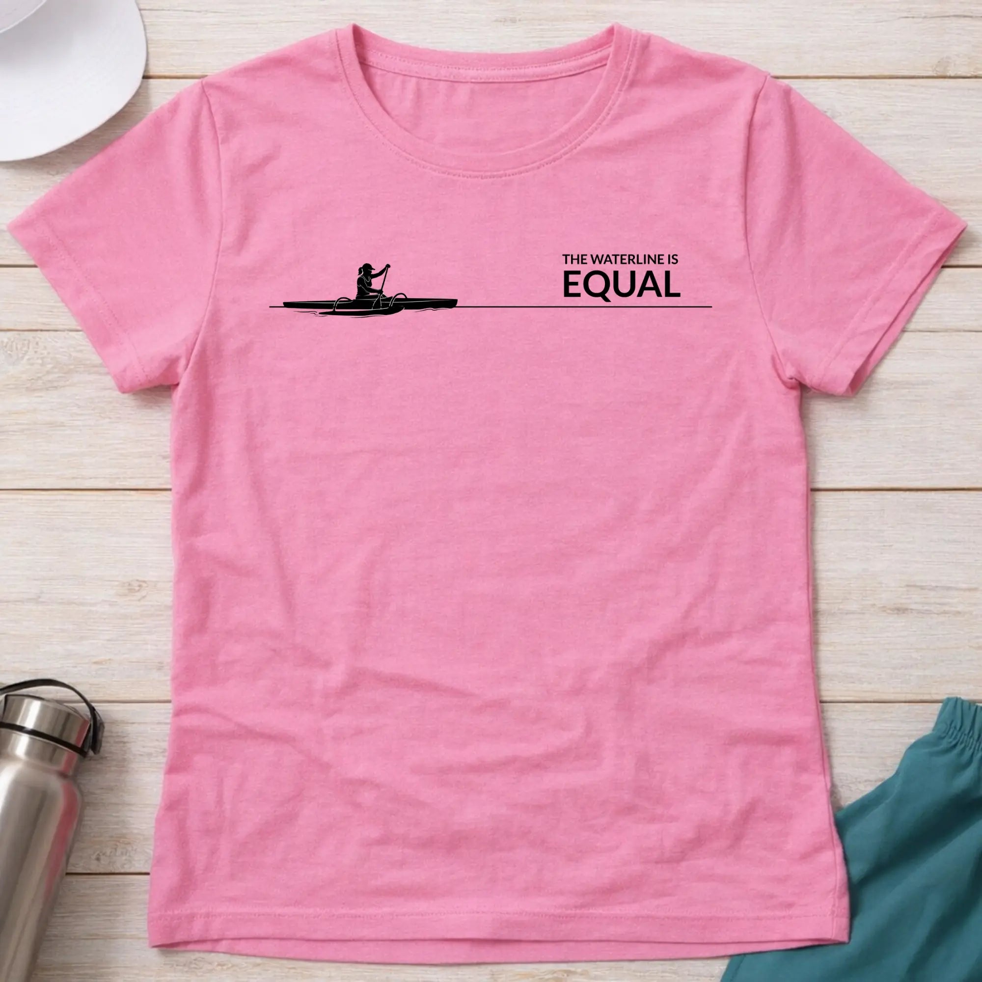 The Waterline is Equal. Va'a Paracanoe female T-Shirt Printify