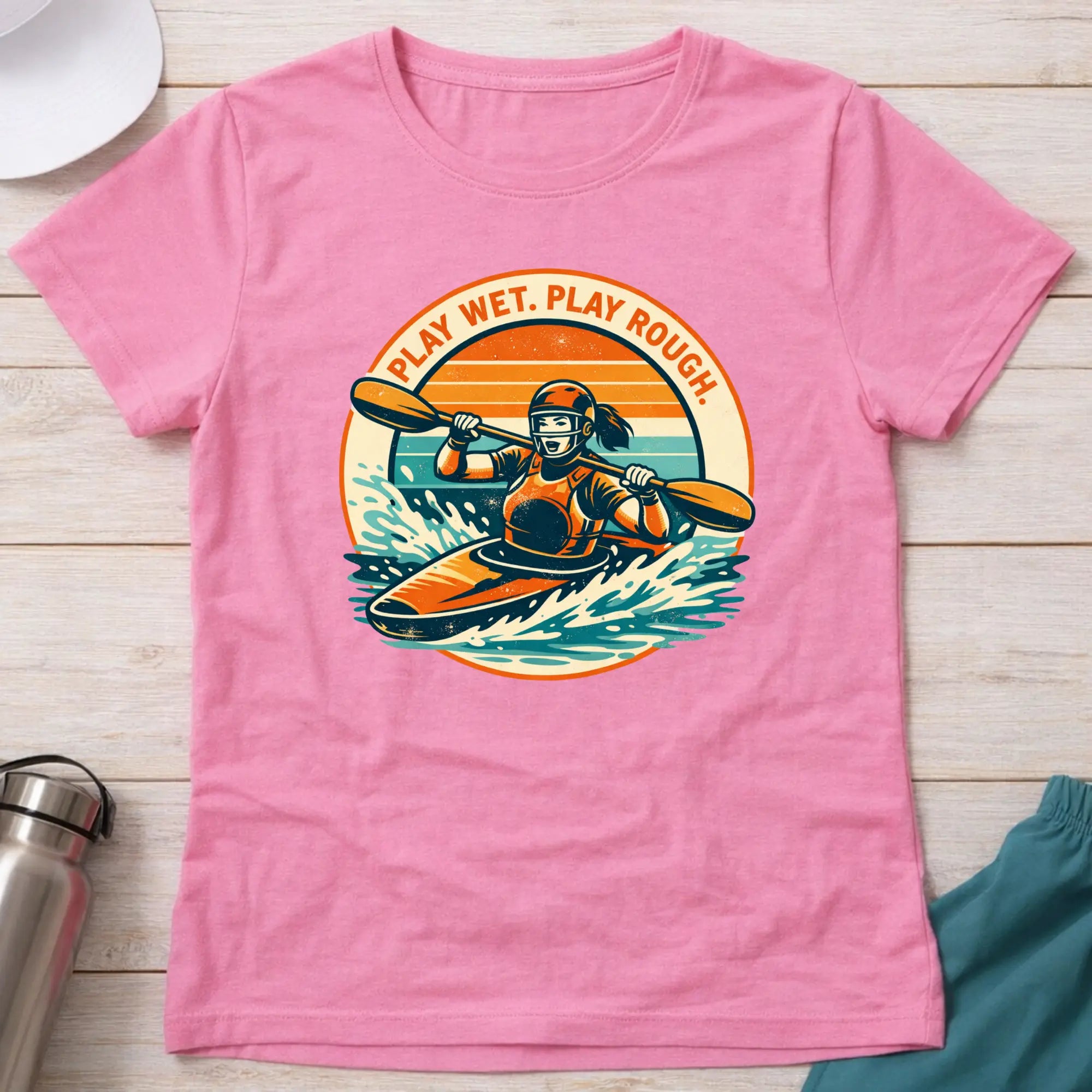 Play Wet - Play Rough. Canoe Polo female T-Shirt Printify