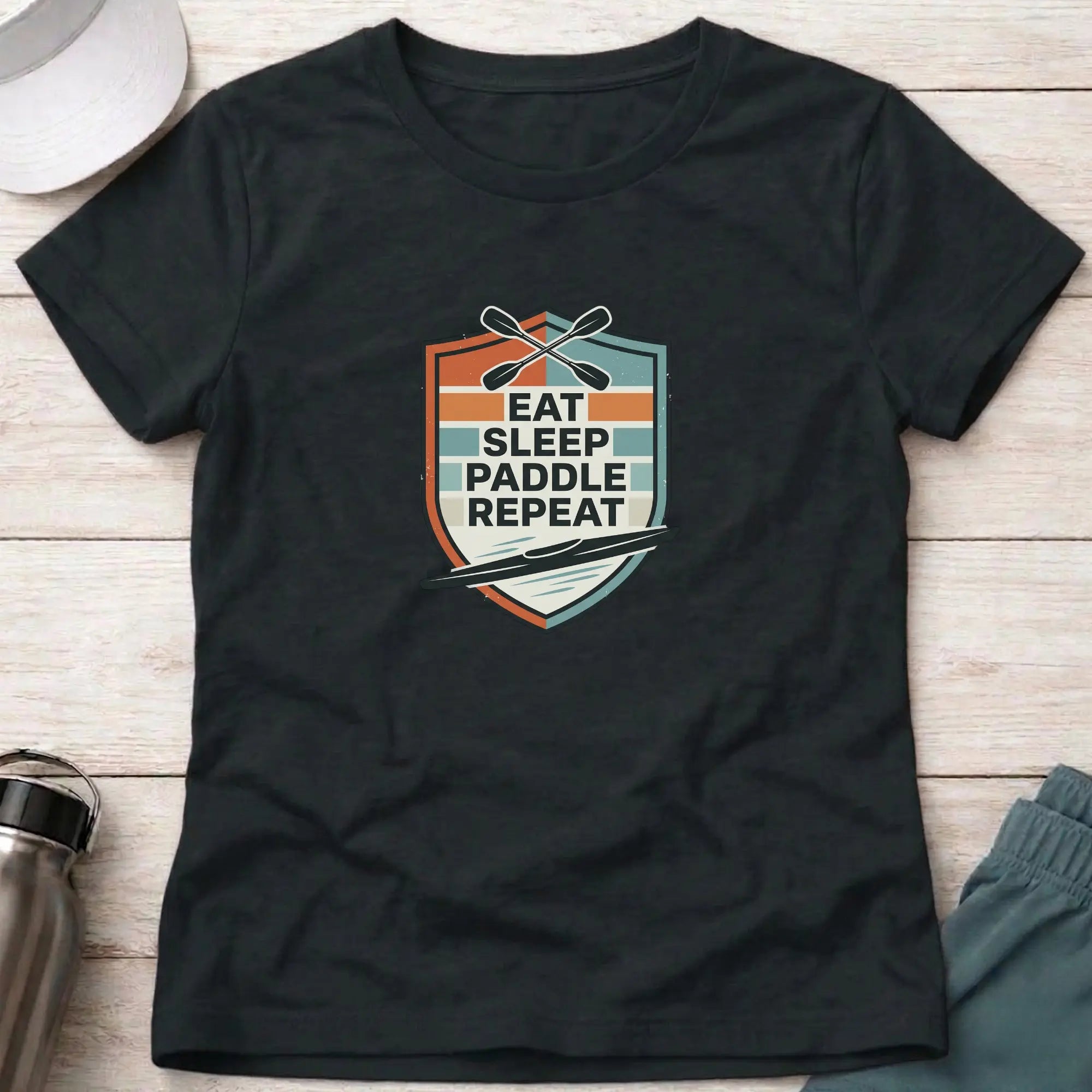 Drift Eat Sleep Paddle Repeat. K1 Fitted Tee Printify