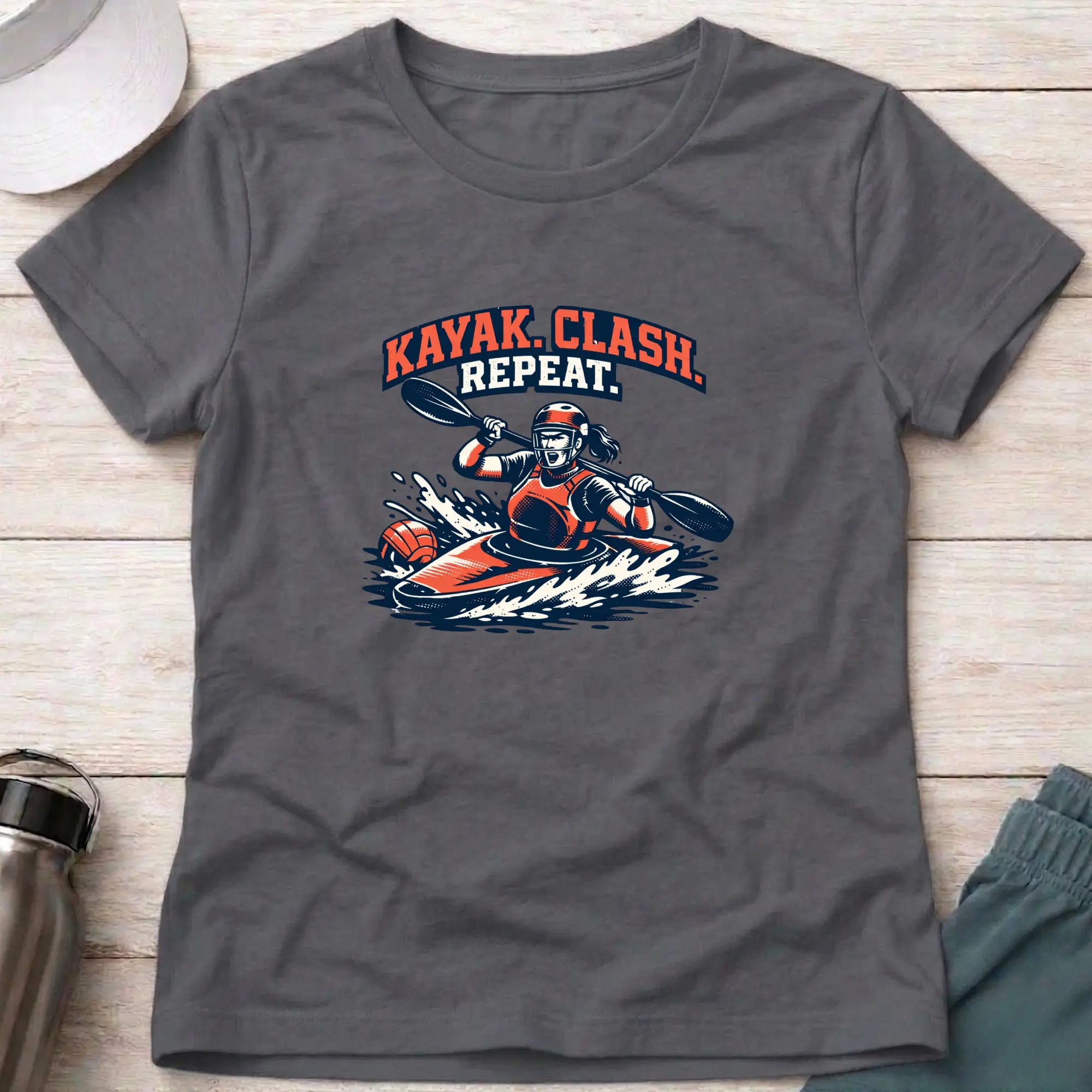 Kayak. Clash . Repeat. Canoe Polo female T-Shirt Printify