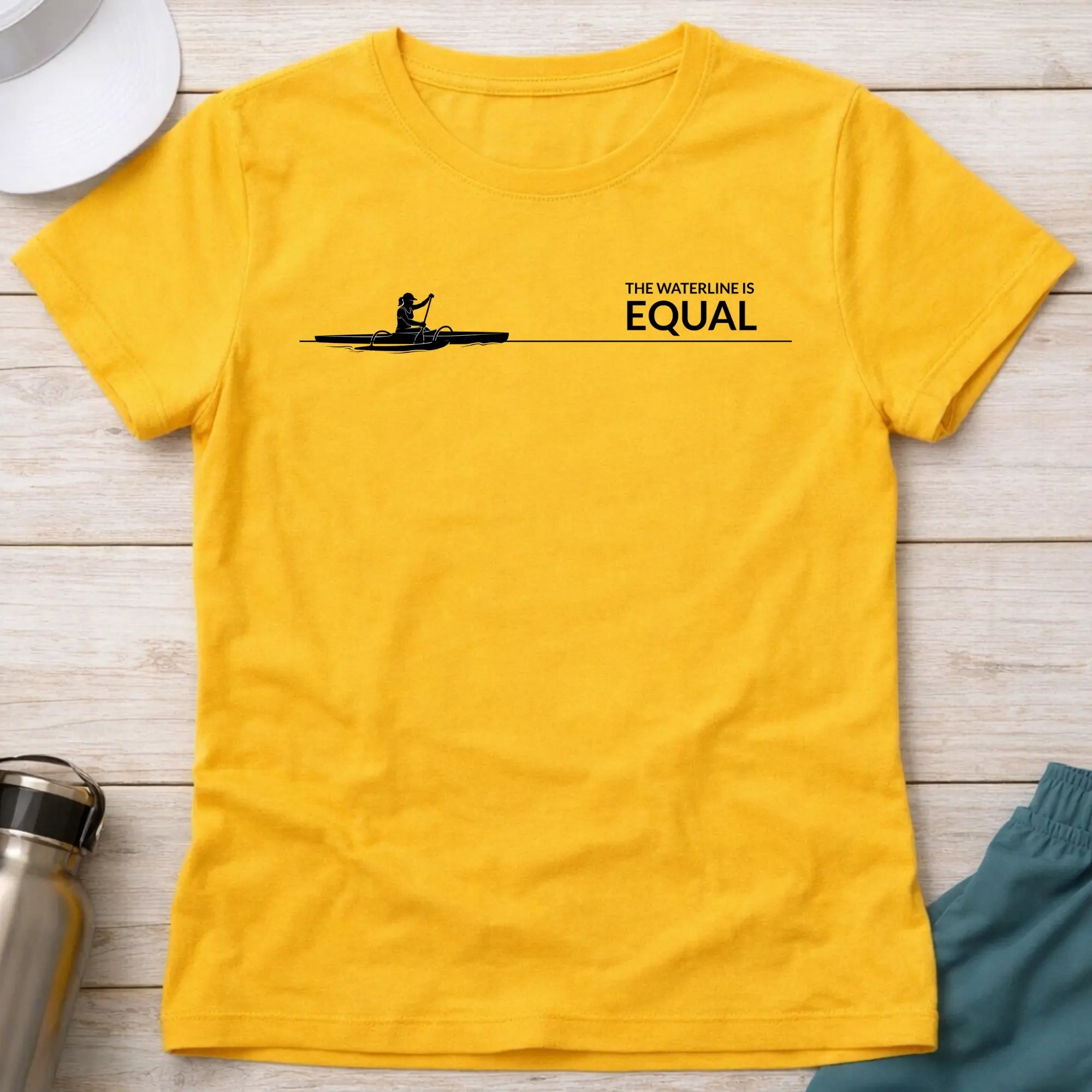 The Waterline is Equal. Va'a Paracanoe female T-Shirt Printify