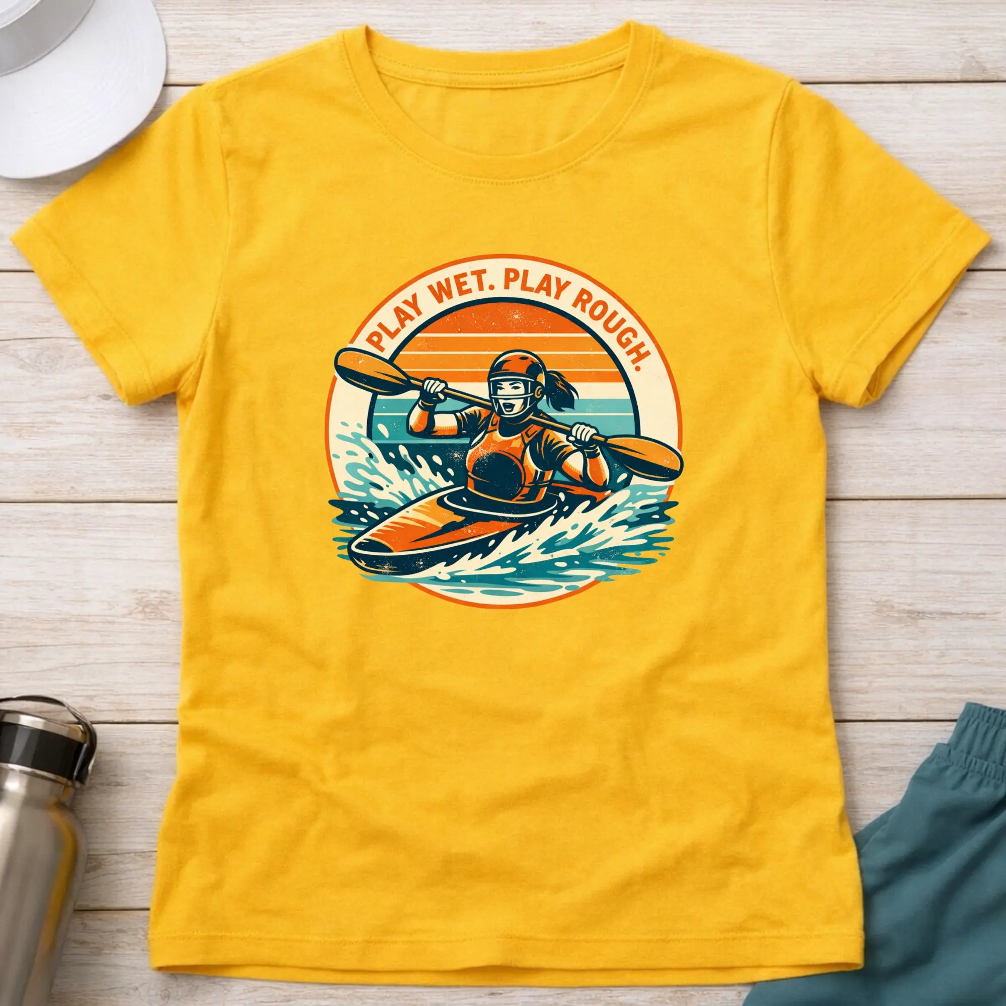 Play Wet - Play Rough. Canoe Polo female T-Shirt Printify