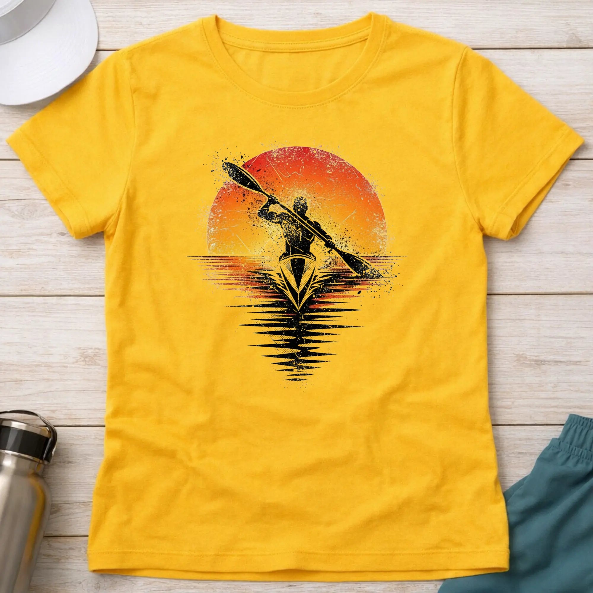 Grunge Sunset. Fitted T-Shirt Printify