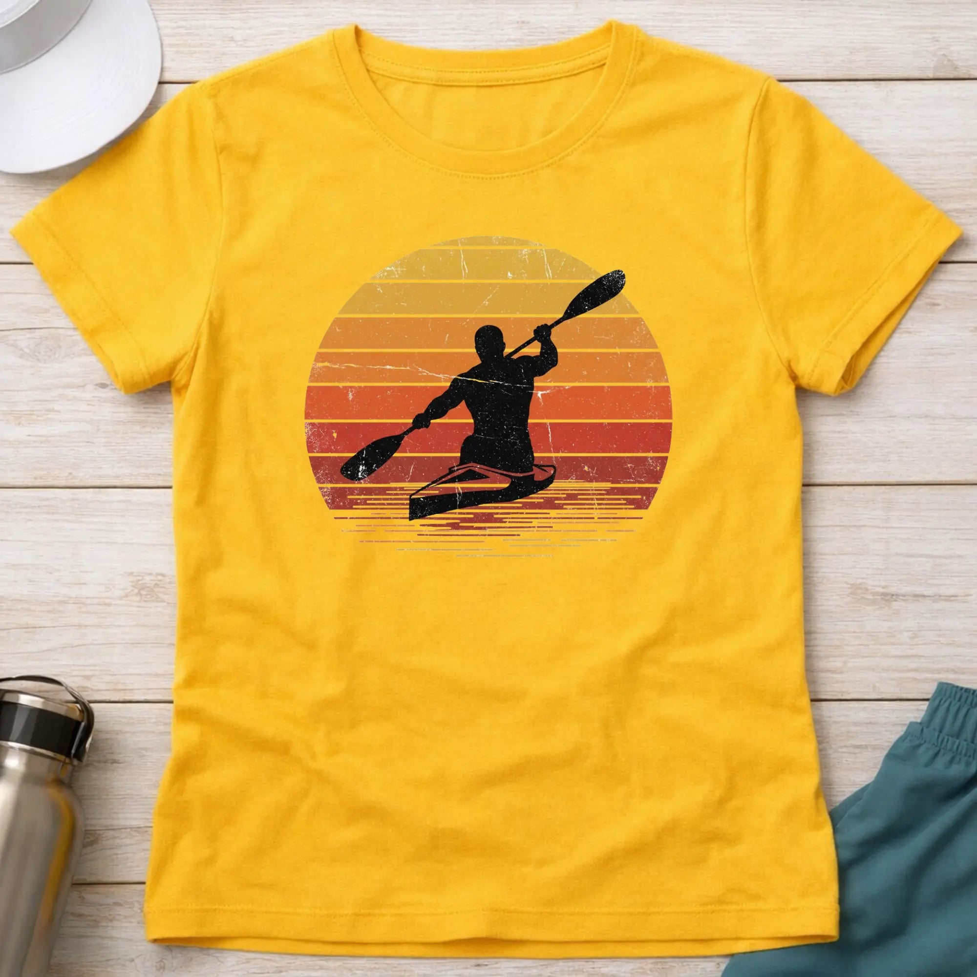 Retro Sunset. Fitted T-Shirt Printify