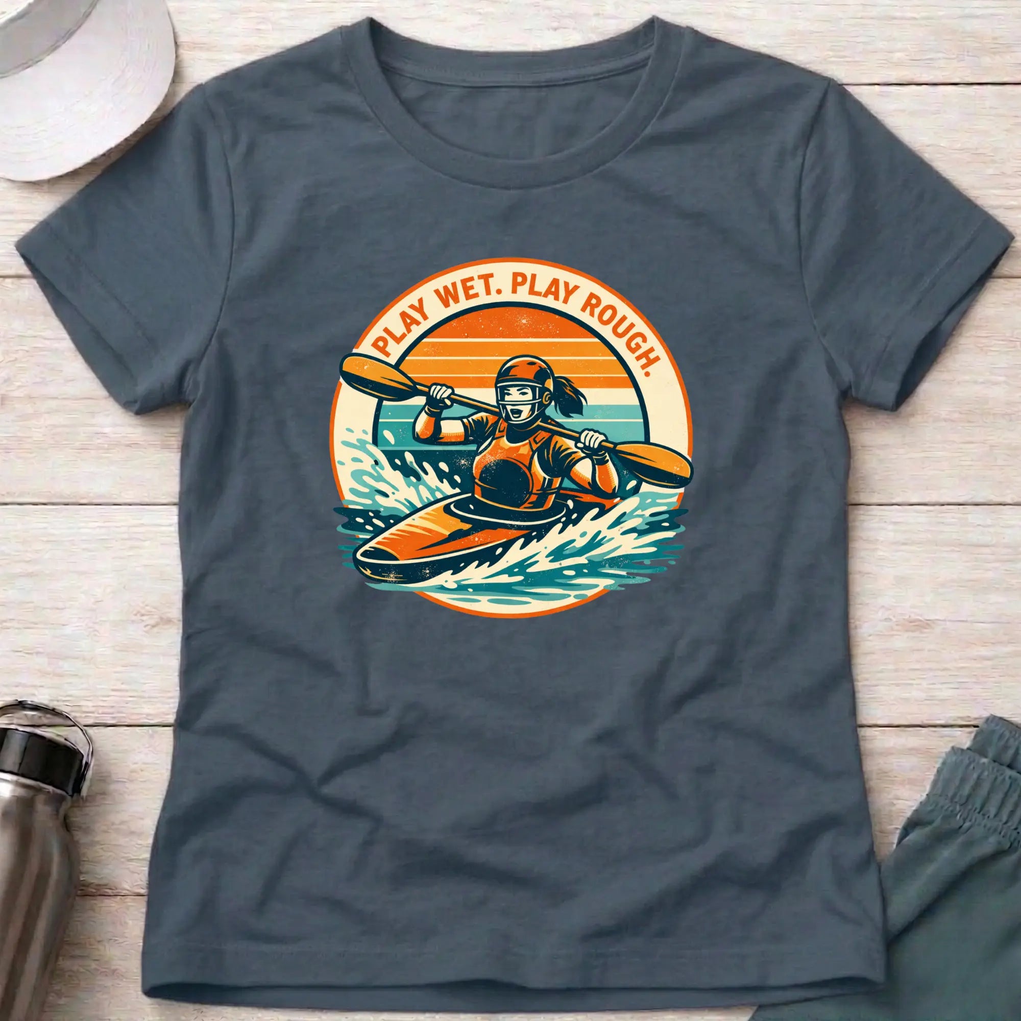 Play Wet - Play Rough. Canoe Polo female T-Shirt Printify