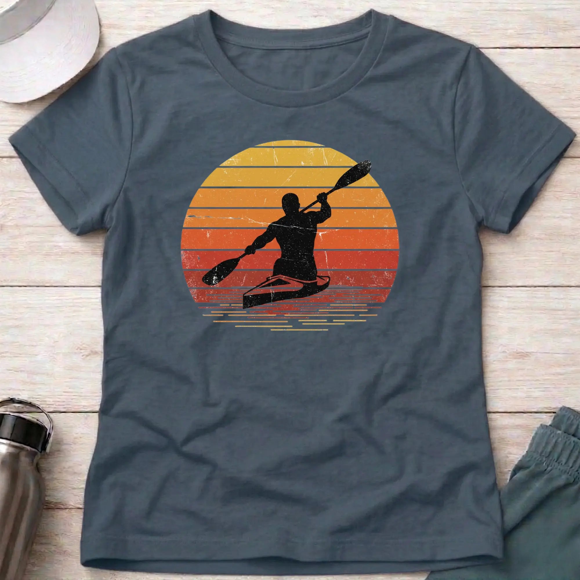 Retro Sunset. Fitted T-Shirt Printify