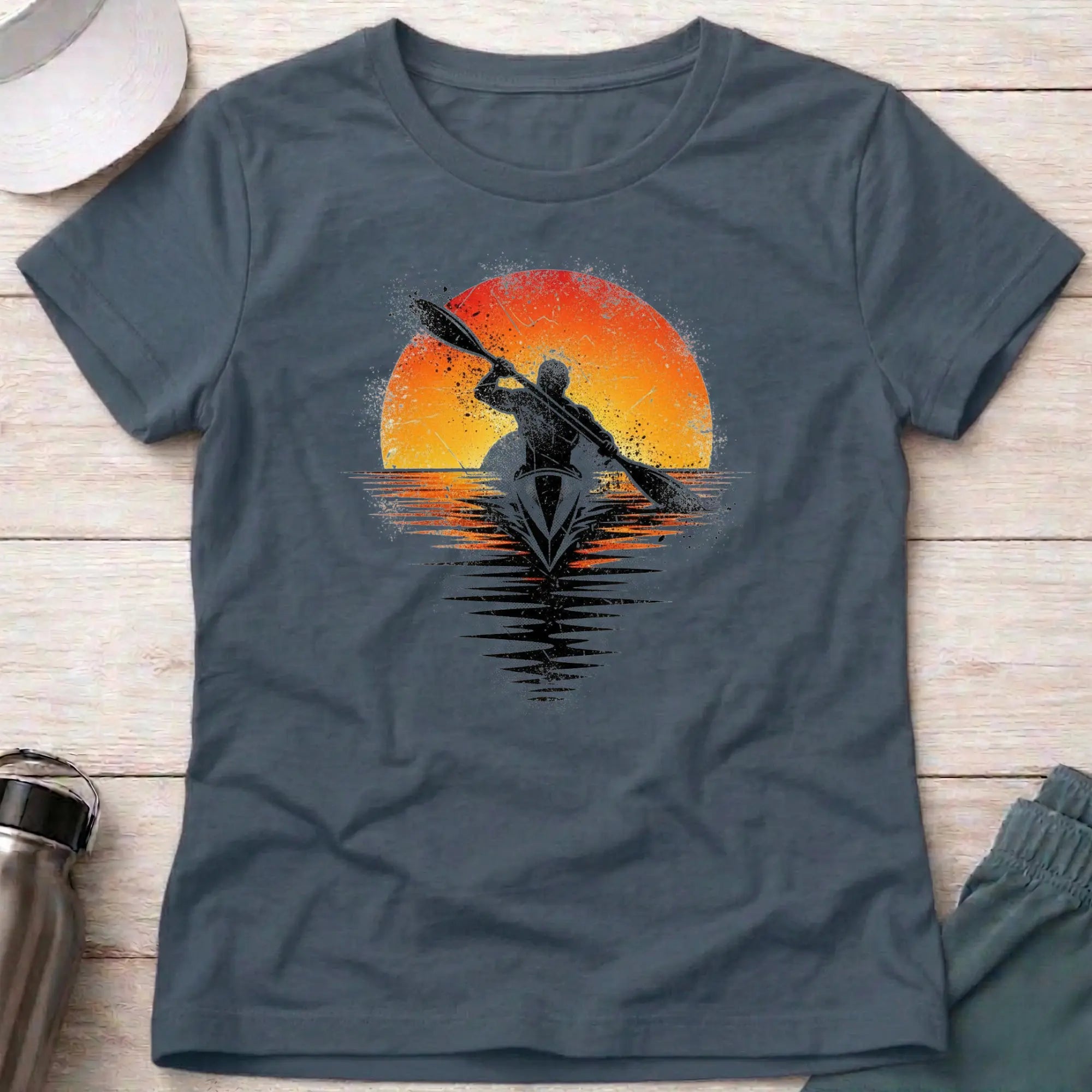 Grunge Sunset. Fitted T-Shirt Printify