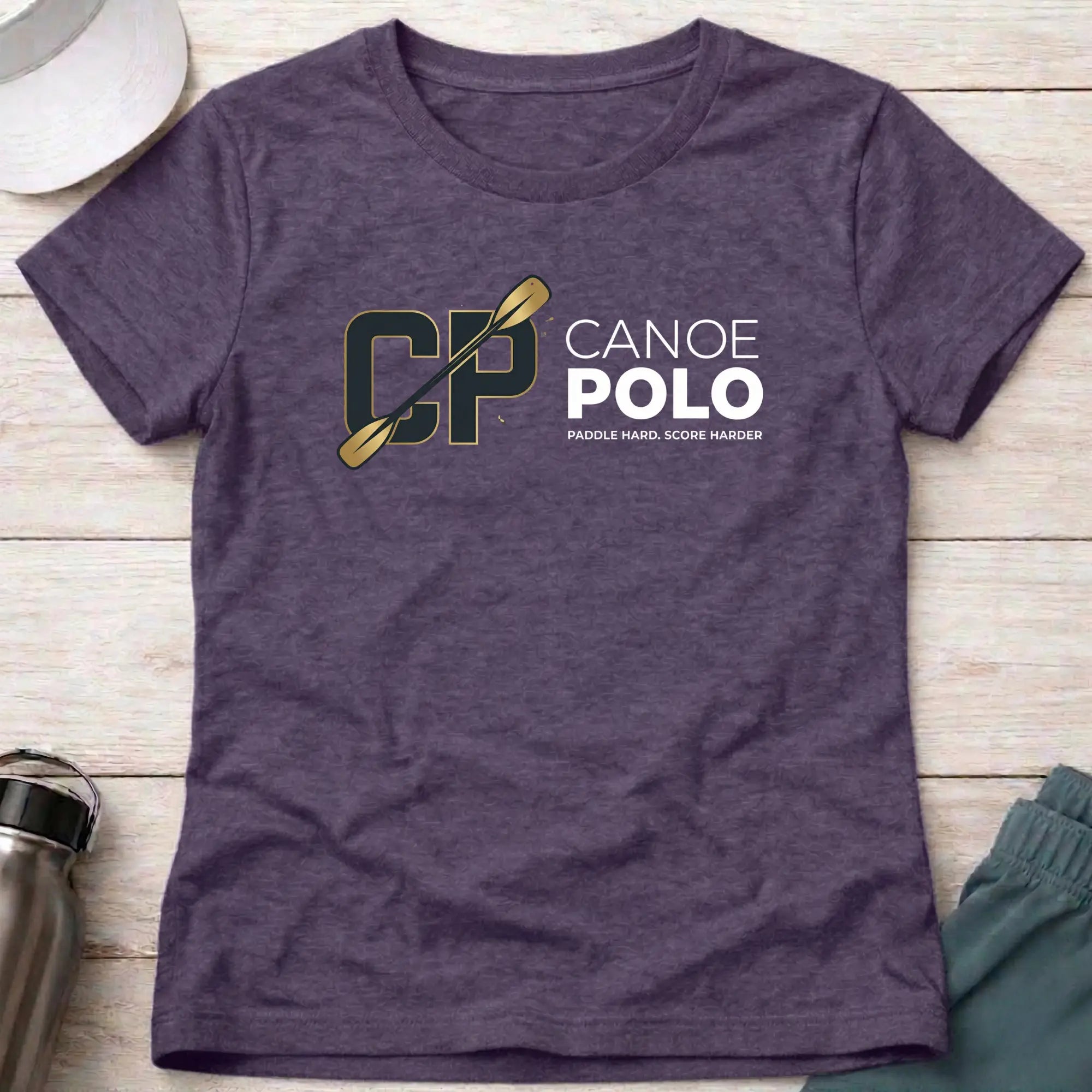 Paddle Hard - Score Harder. Canoe Polo female T-Shirt Printify