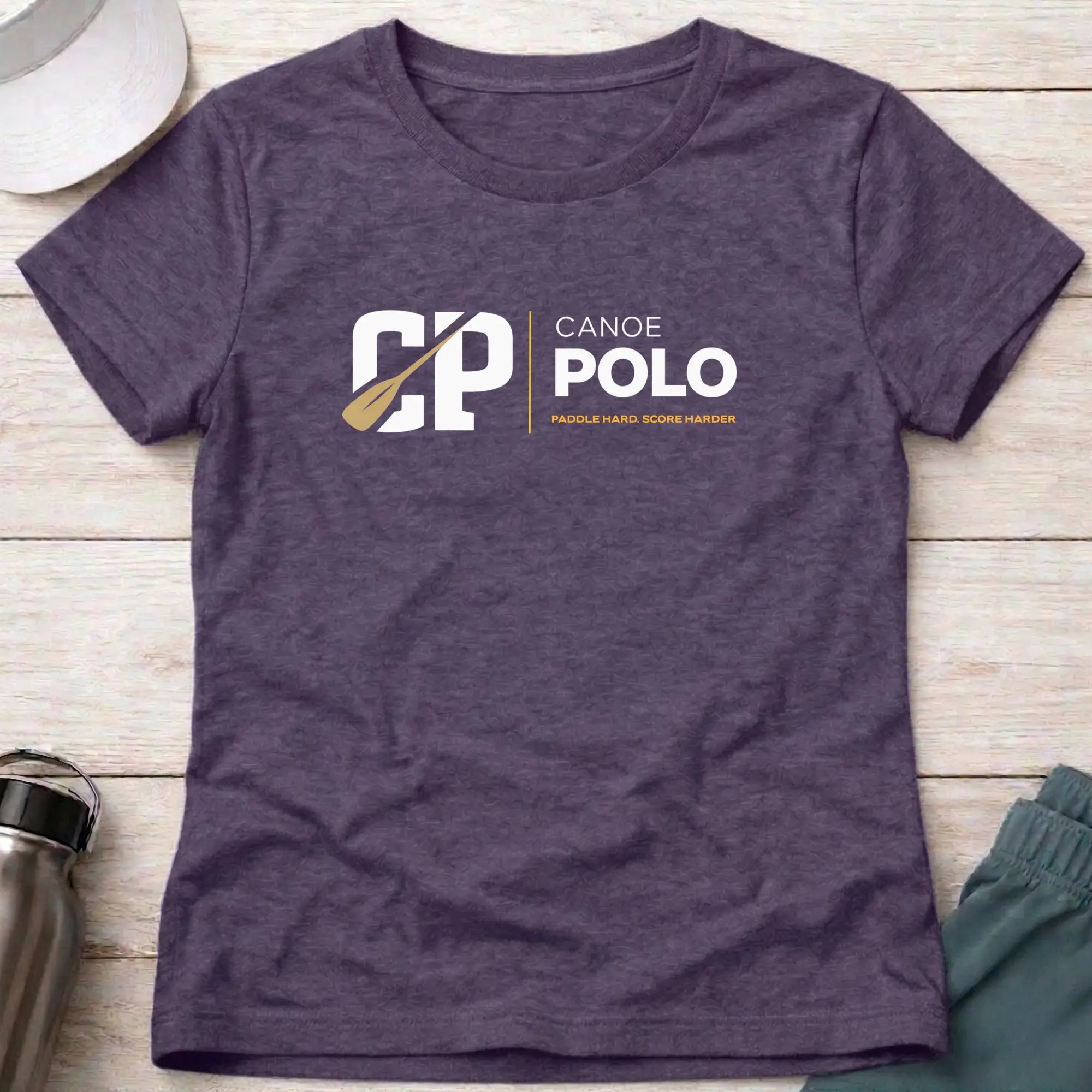 Paddle Hard - Score Harder. Canoe Polo female T-Shirt Printify