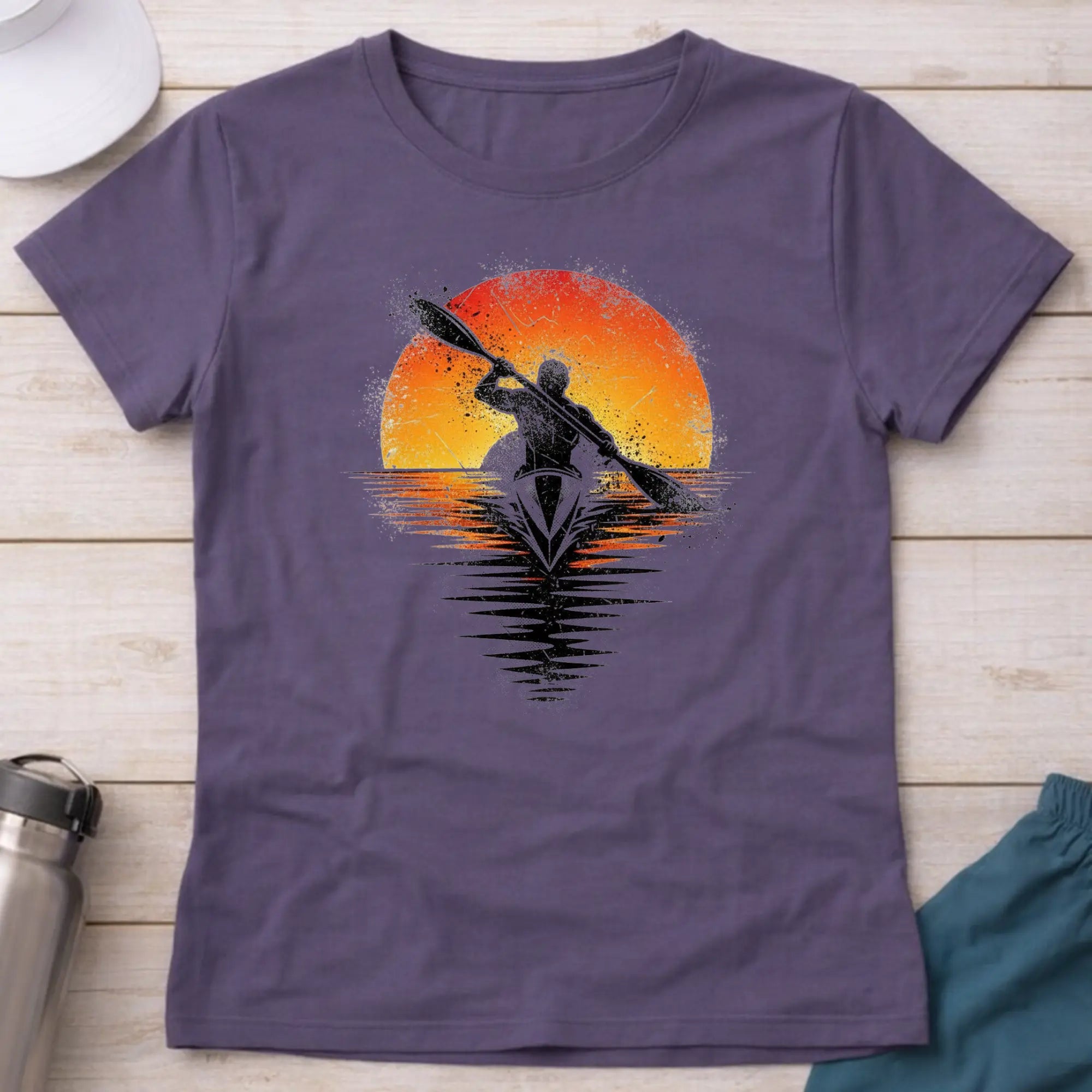 Grunge Sunset. Fitted T-Shirt Printify