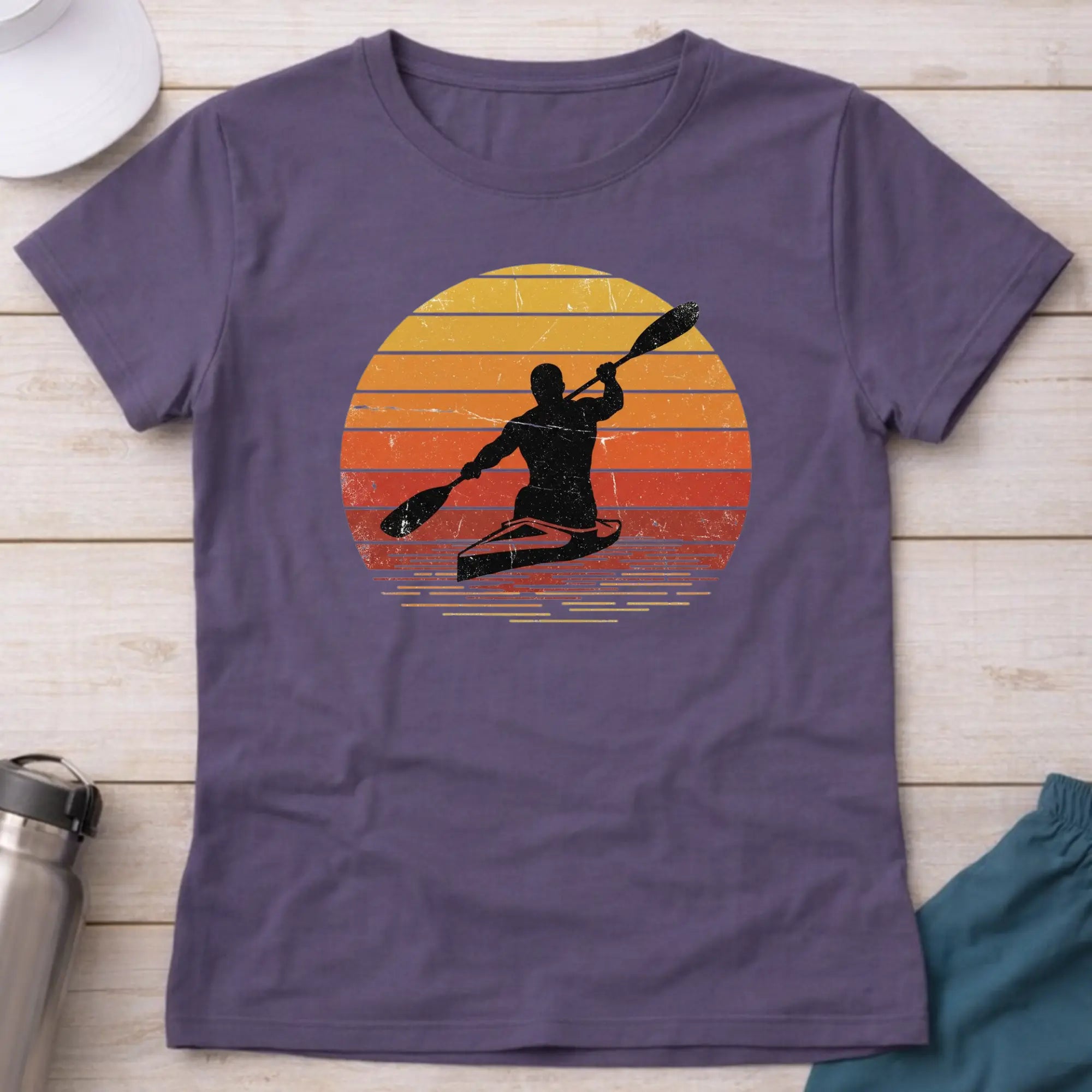 Retro Sunset. Fitted T-Shirt Printify