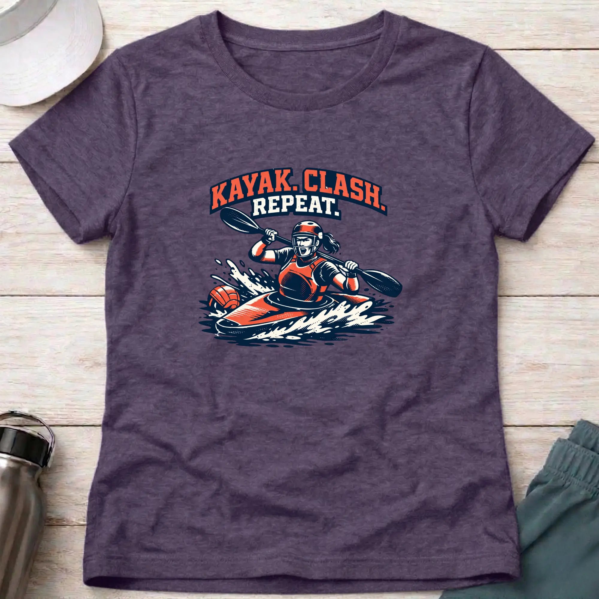 Kayak. Clash . Repeat. Canoe Polo female T-Shirt Printify