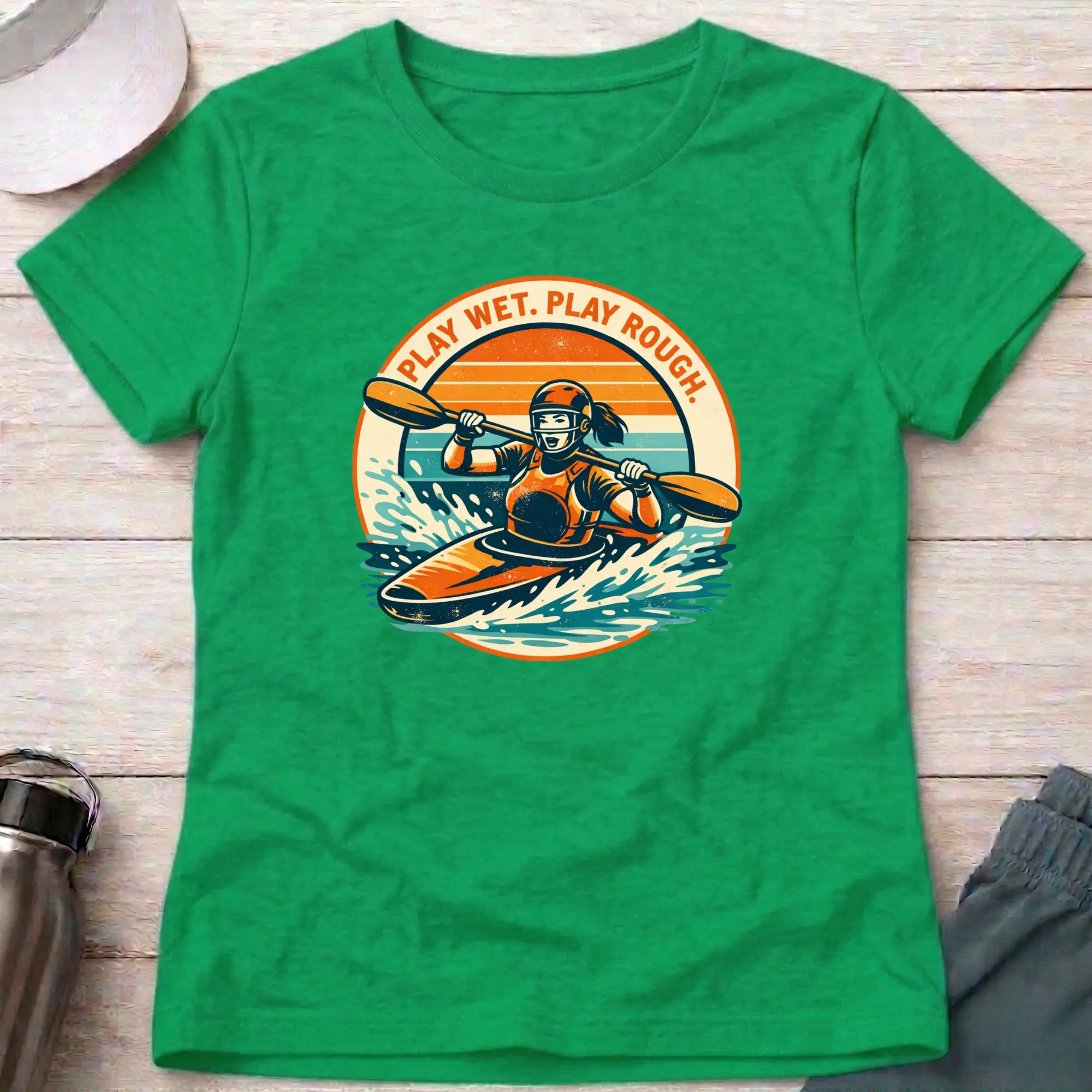 Play Wet - Play Rough. Canoe Polo female T-Shirt Printify