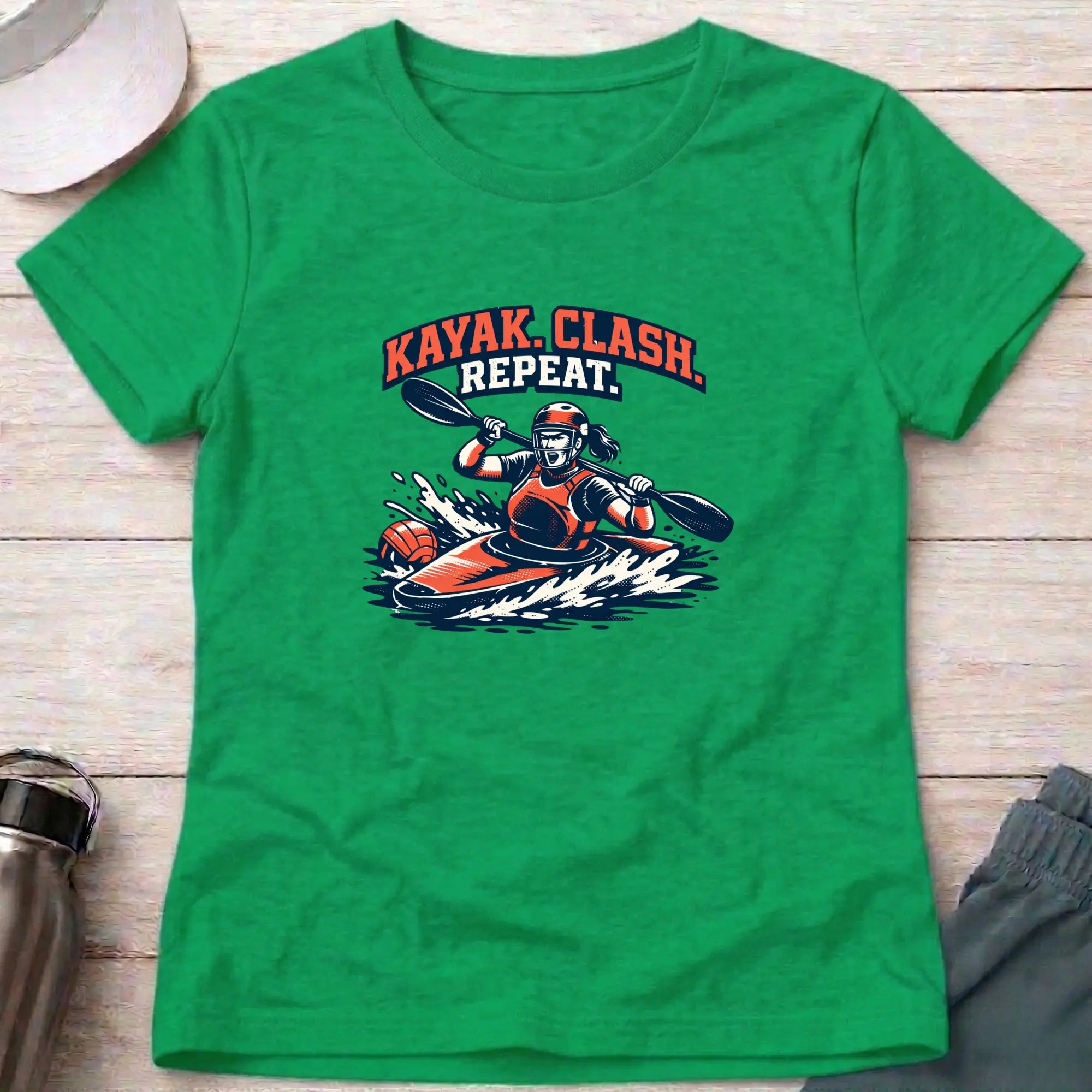 Kayak. Clash . Repeat. Canoe Polo female T-Shirt Printify