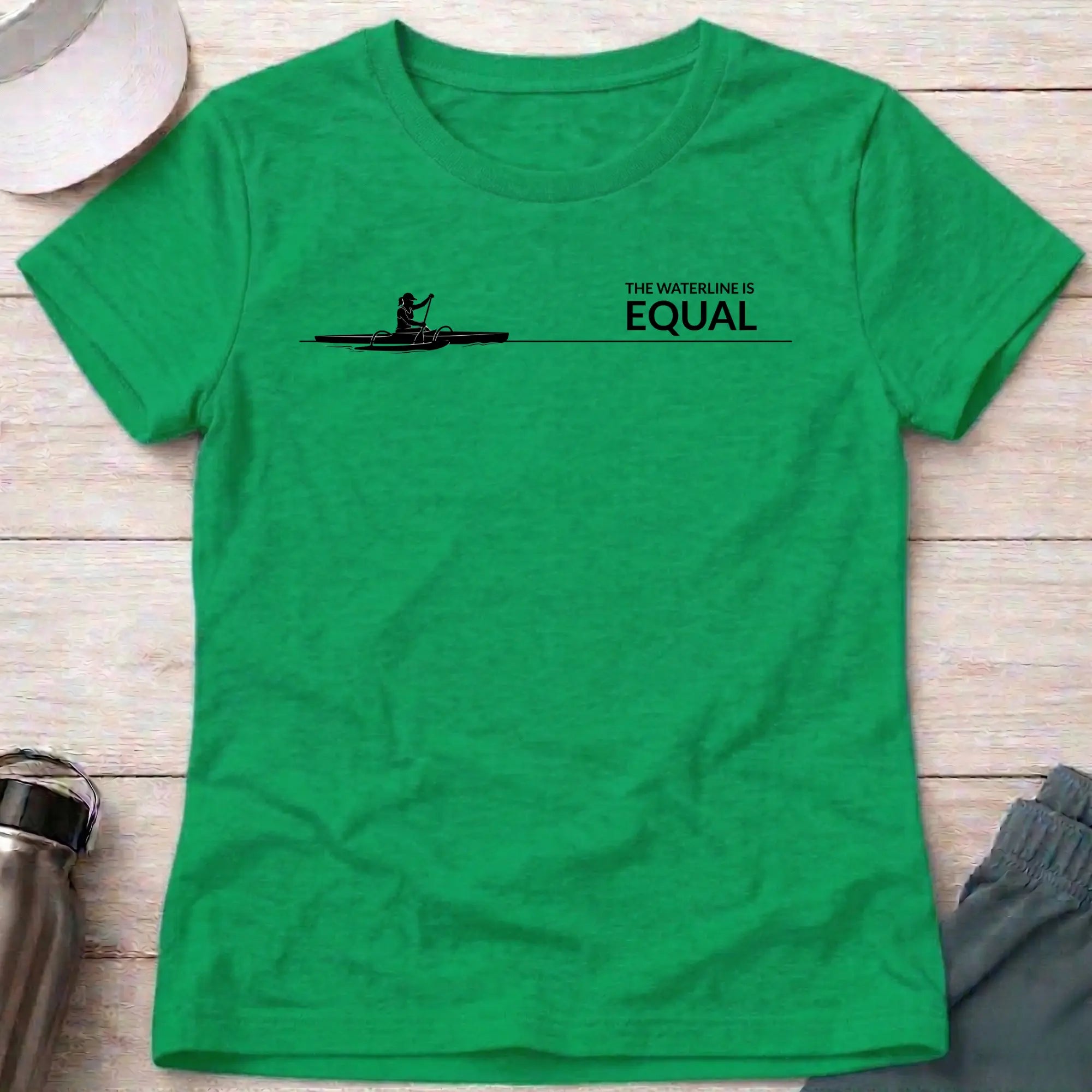 The Waterline is Equal. Va'a Paracanoe female T-Shirt Printify
