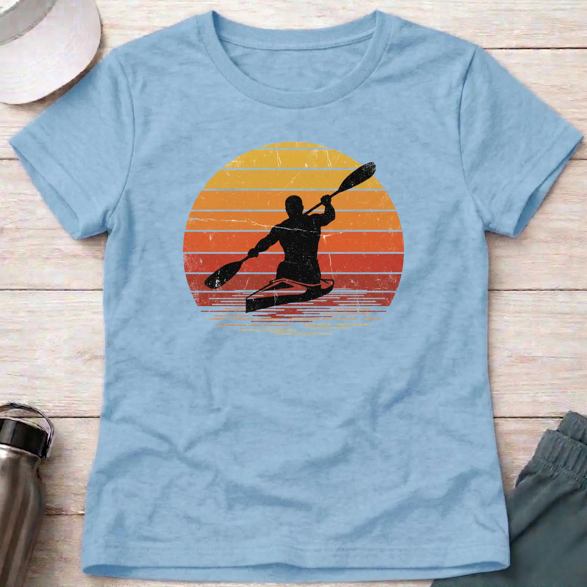Retro Sunset. Fitted T-Shirt Printify