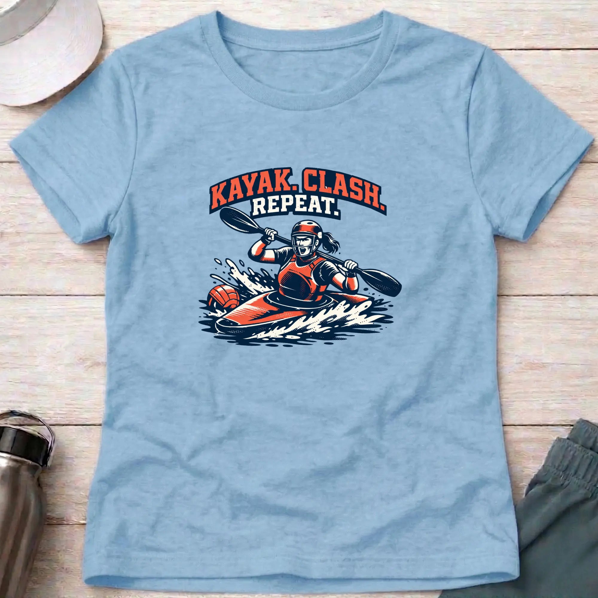 Kayak. Clash . Repeat. Canoe Polo female T-Shirt Printify