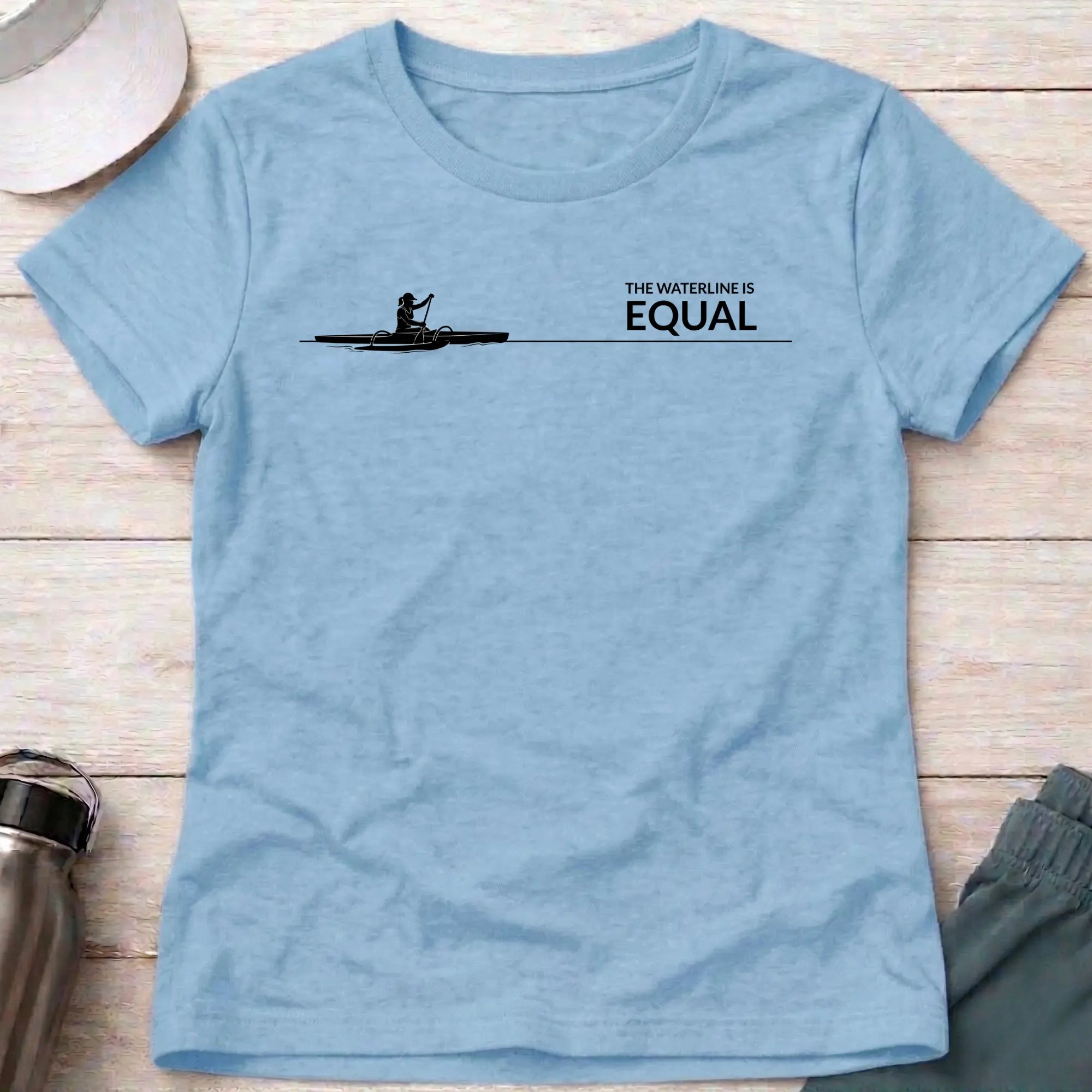 The Waterline is Equal. Va'a Paracanoe female T-Shirt Printify