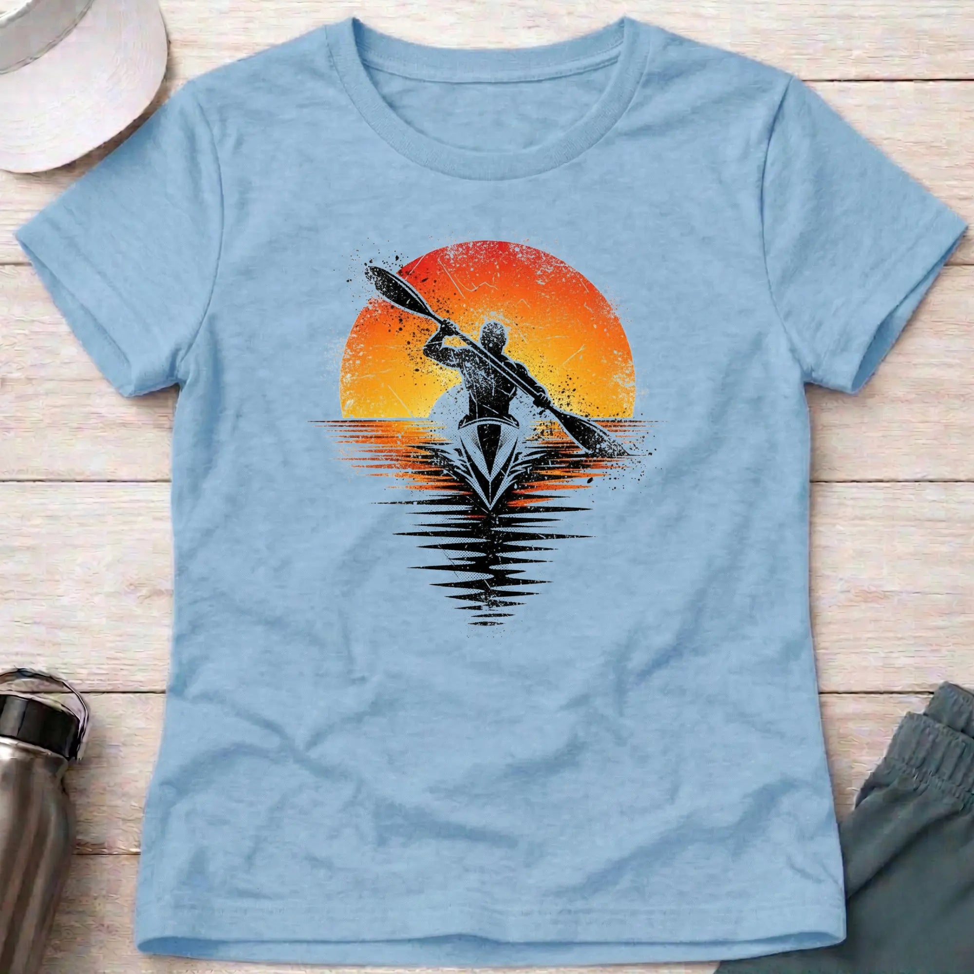 Grunge Sunset. Fitted T-Shirt Printify
