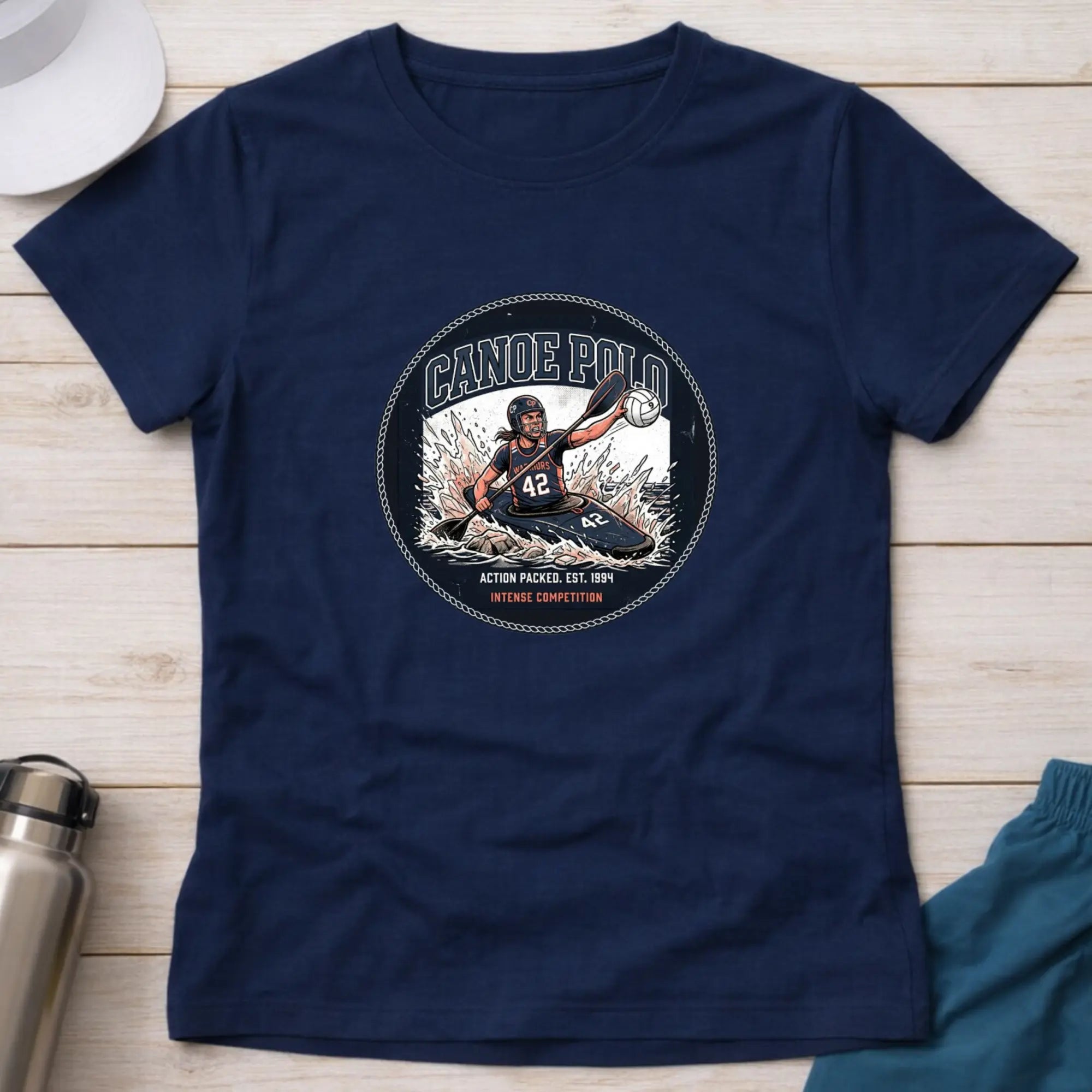 Canoe Polo. Action Packed. female T-Shirt Printify