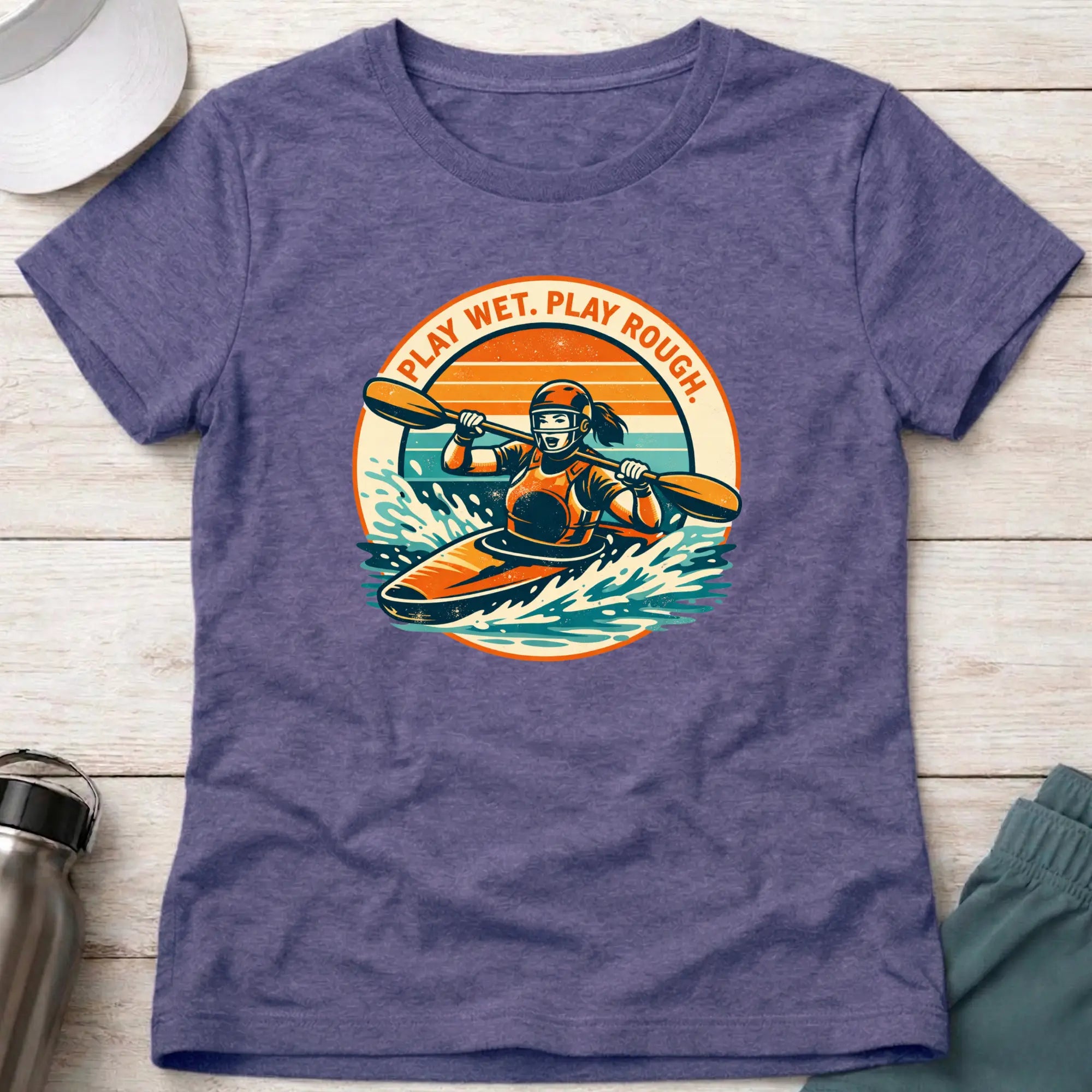 Play Wet - Play Rough. Canoe Polo female T-Shirt Printify