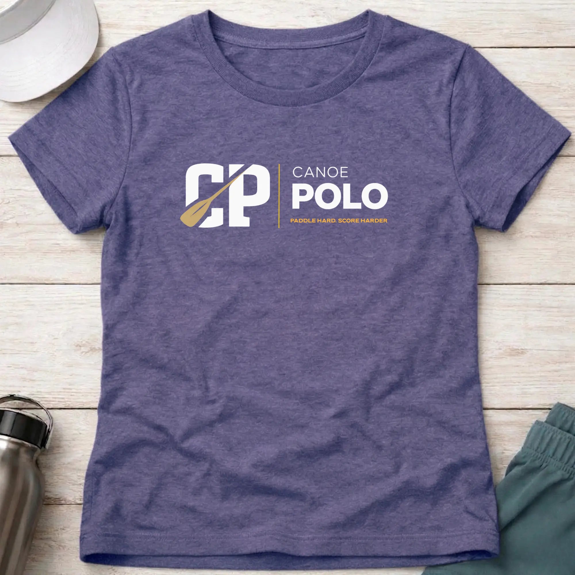Paddle Hard - Score Harder. Canoe Polo female T-Shirt Printify