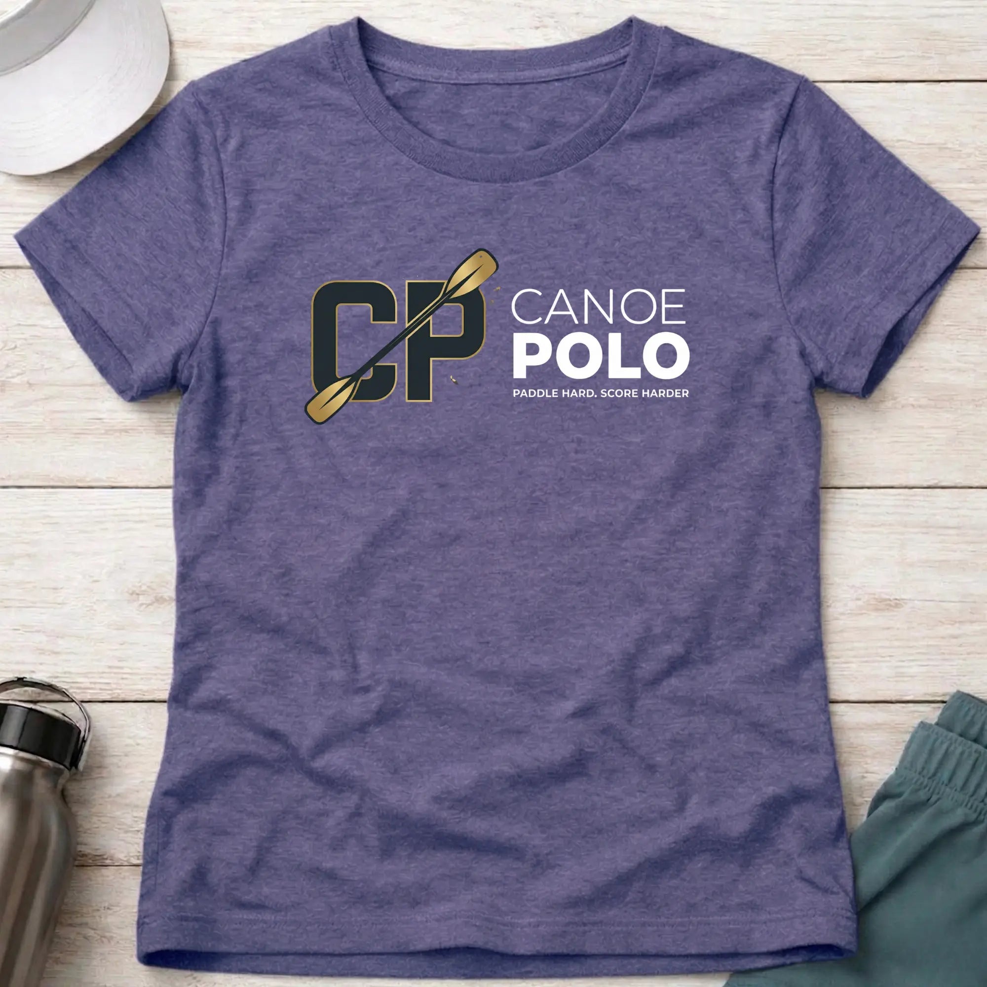 Paddle Hard - Score Harder. Canoe Polo female T-Shirt Printify