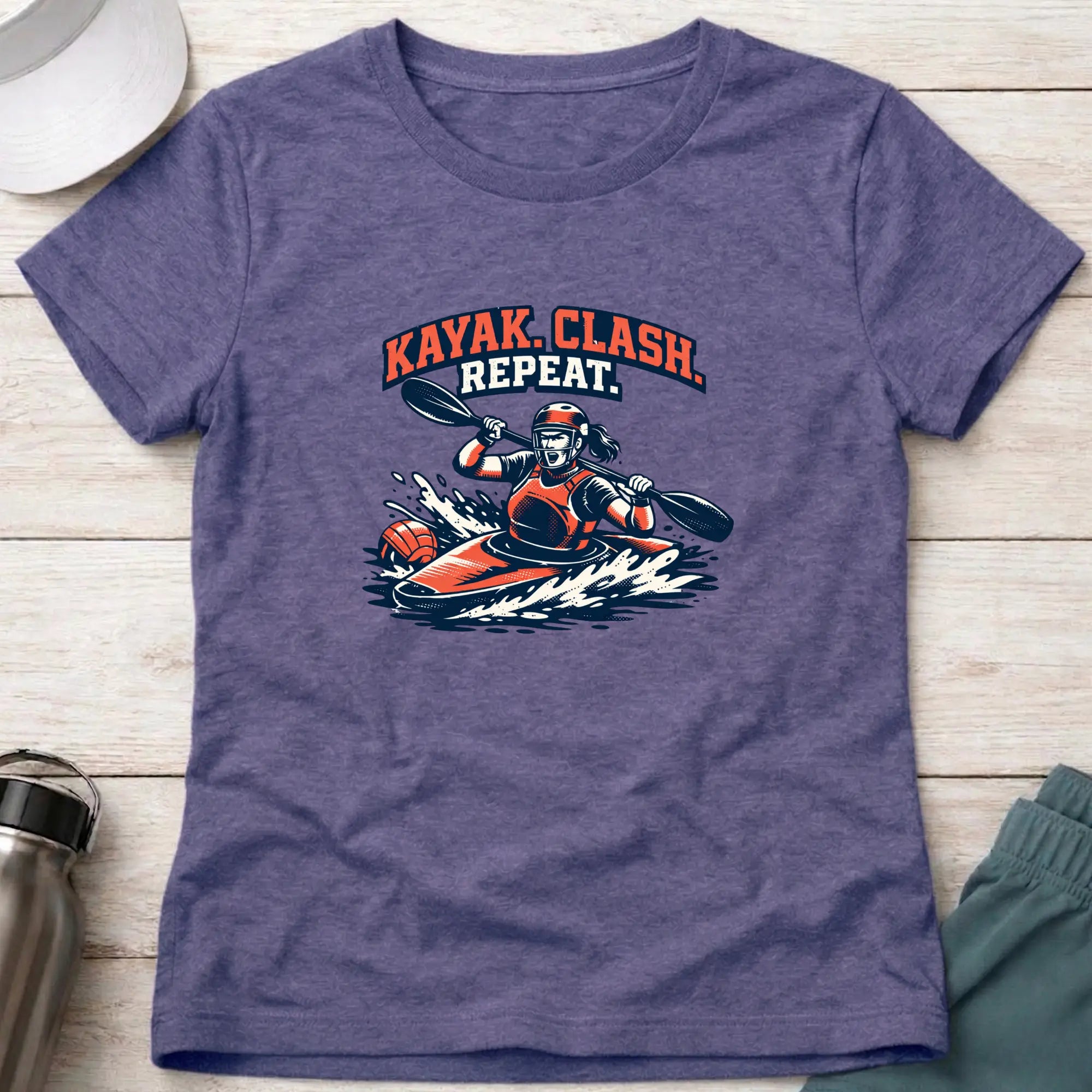 Kayak. Clash . Repeat. Canoe Polo female T-Shirt Printify