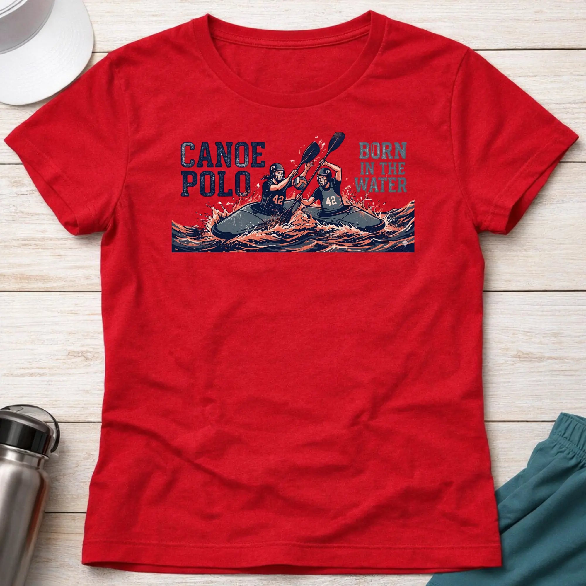 Canoe Polo. Born In The Water. female T-Shirt Printify