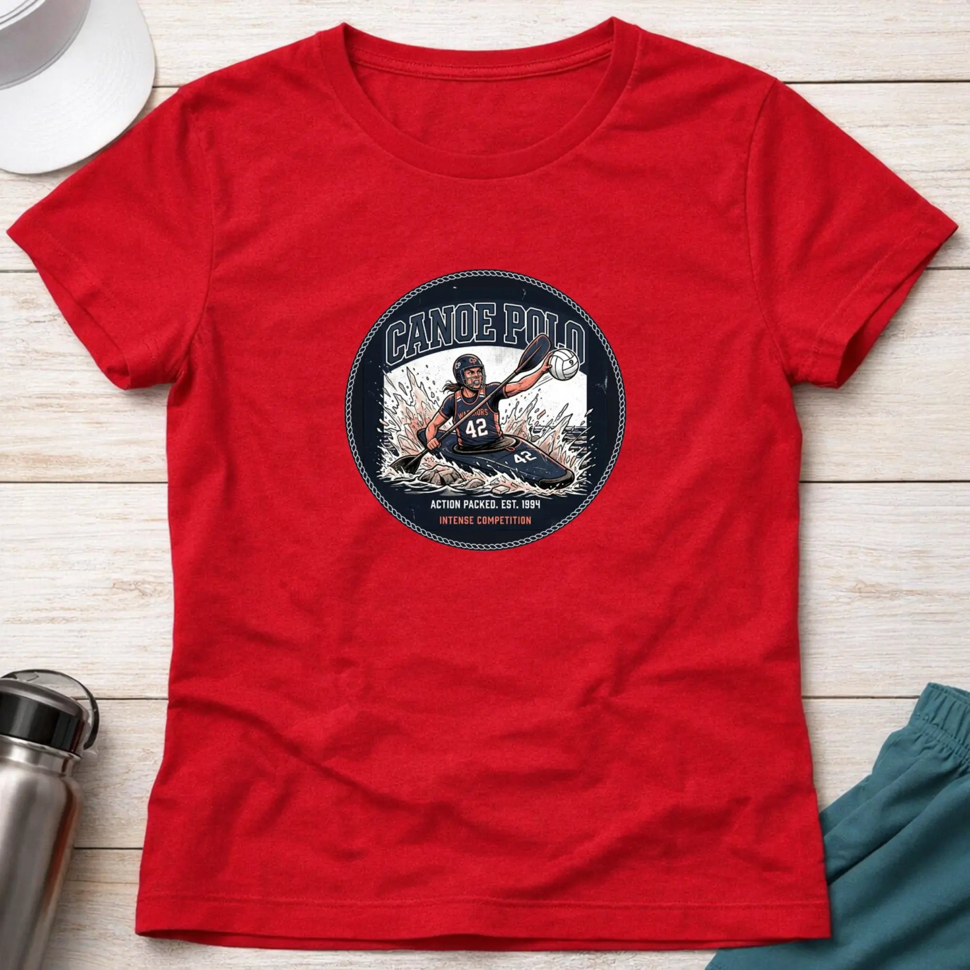 Canoe Polo. Action Packed. female T-Shirt Printify