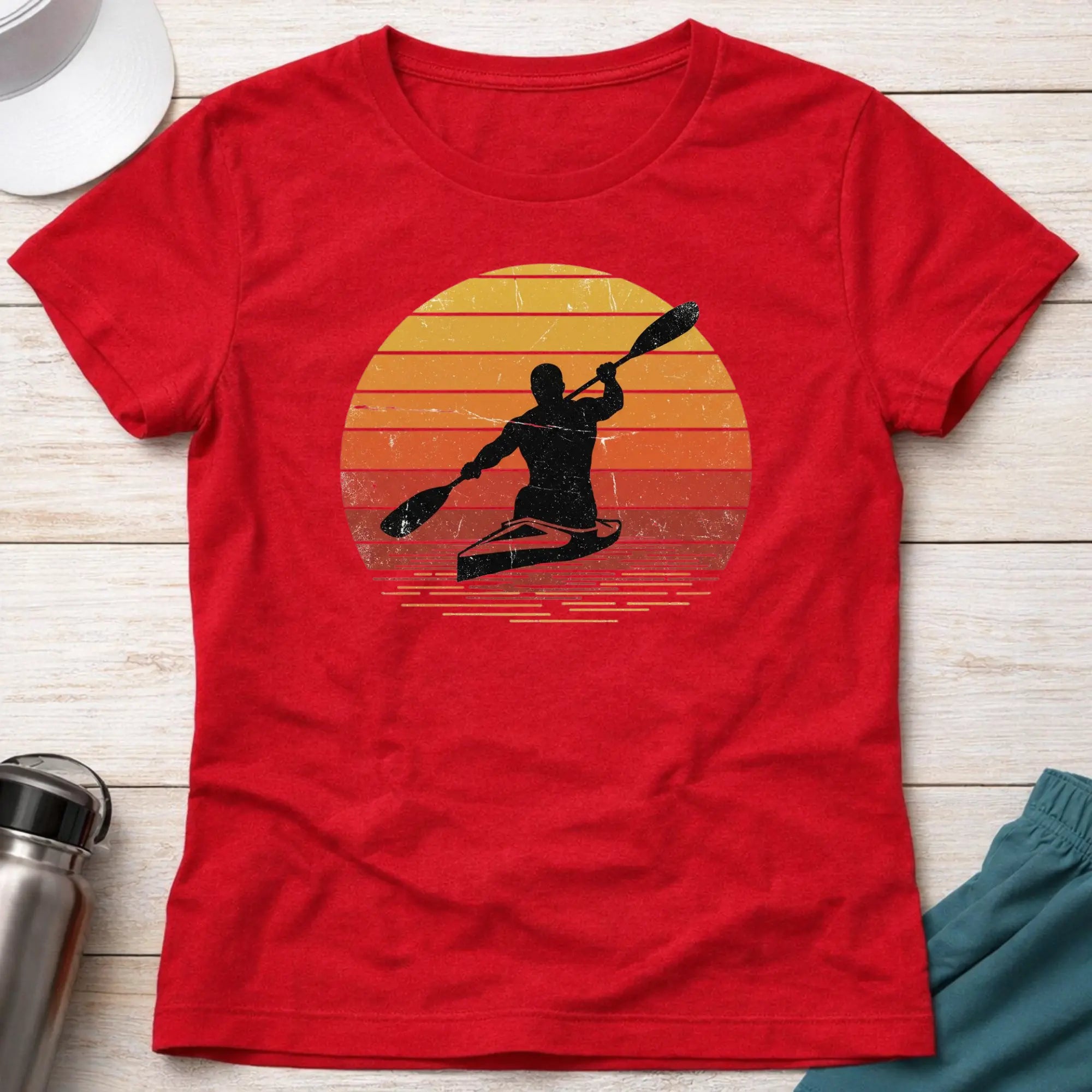Retro Sunset. Fitted T-Shirt Printify