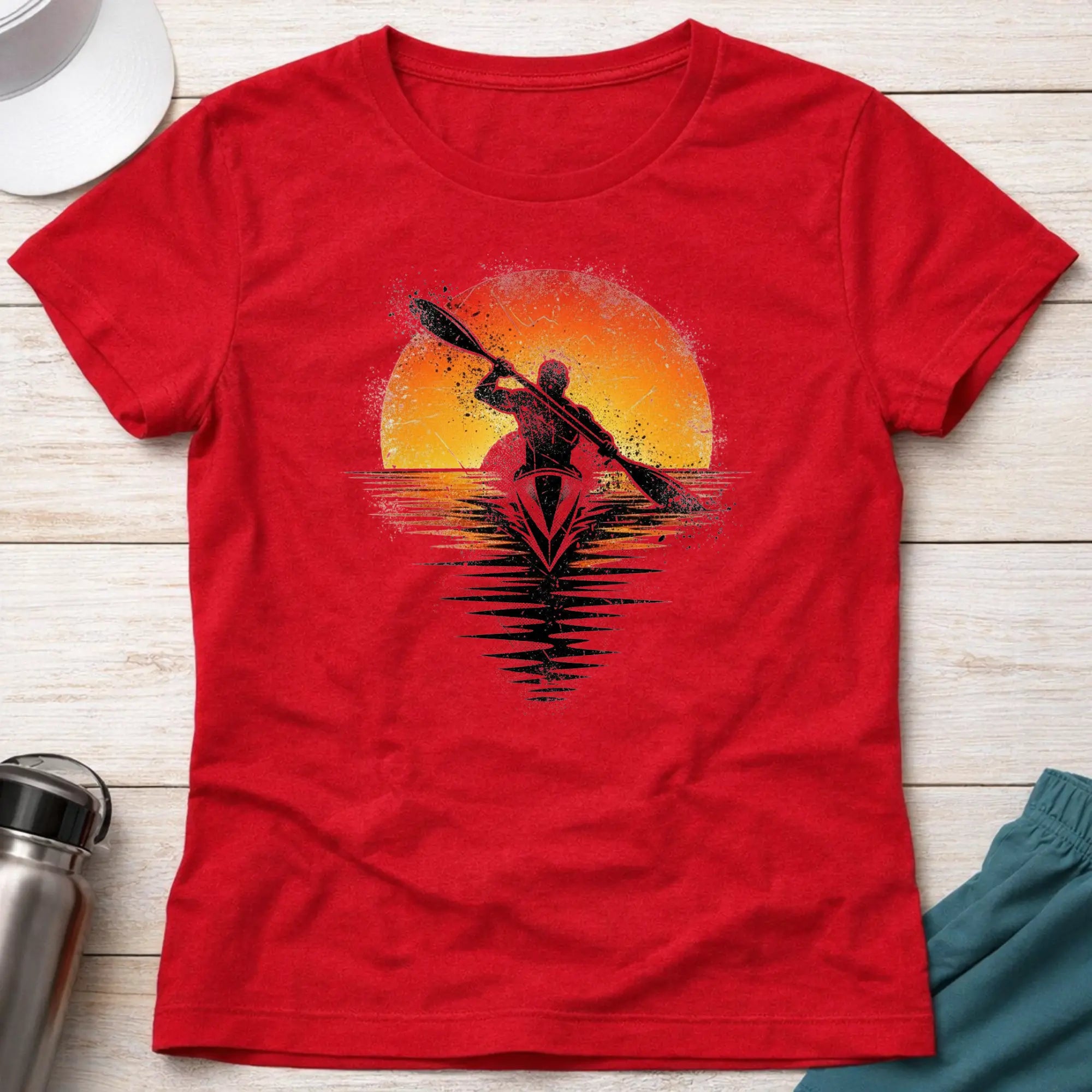 Grunge Sunset. Fitted T-Shirt Printify