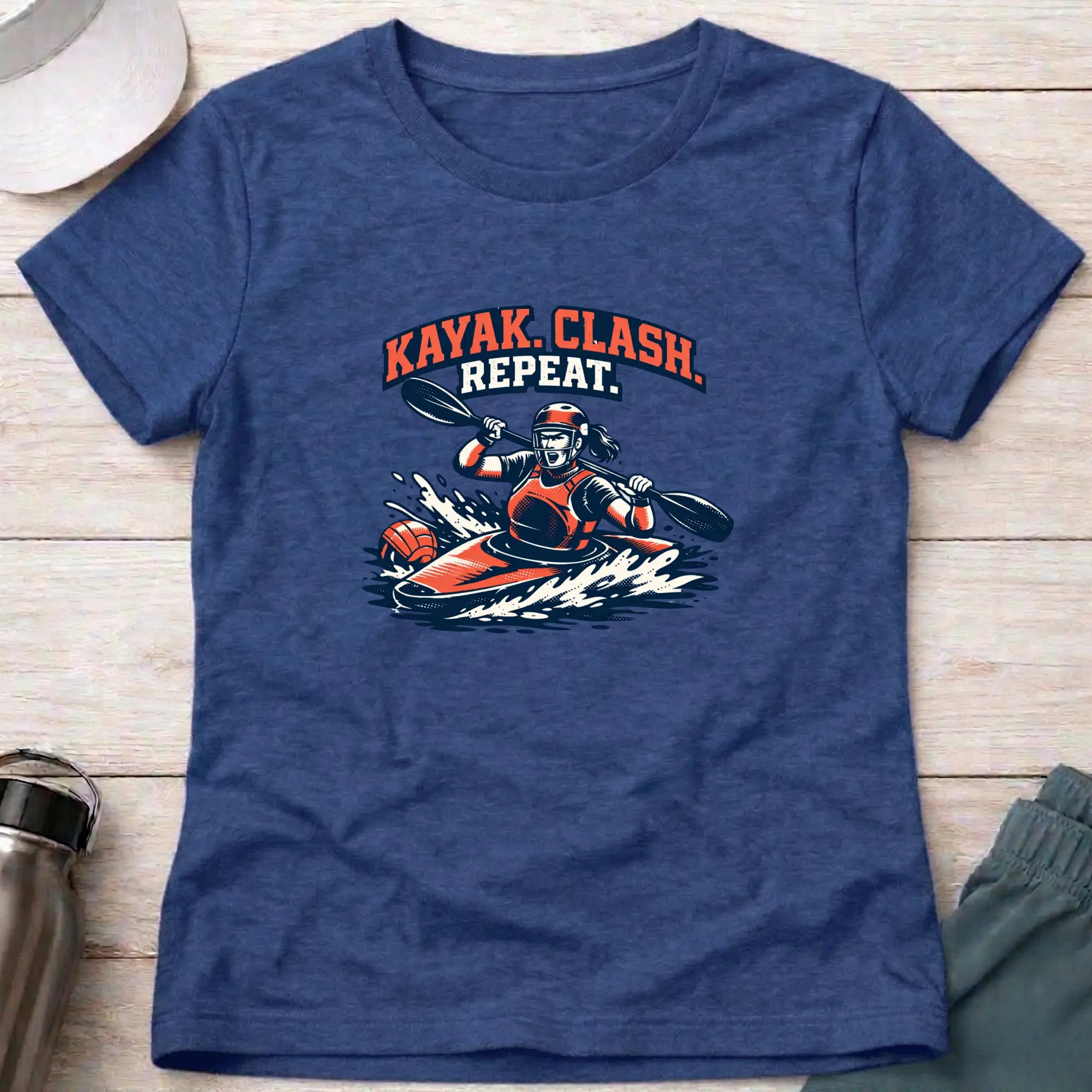 Kayak. Clash . Repeat. Canoe Polo female T-Shirt Printify