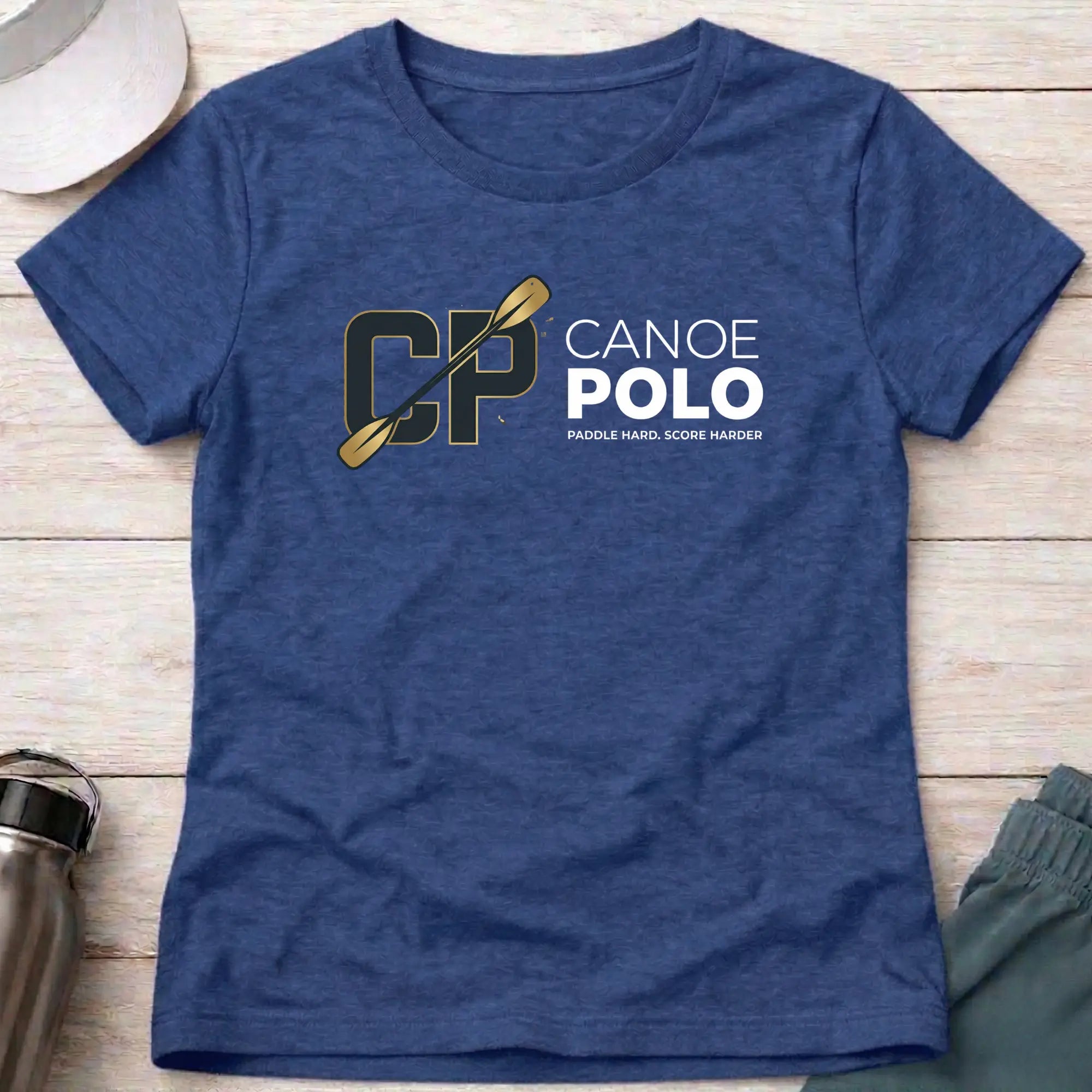 Paddle Hard - Score Harder. Canoe Polo female T-Shirt Printify