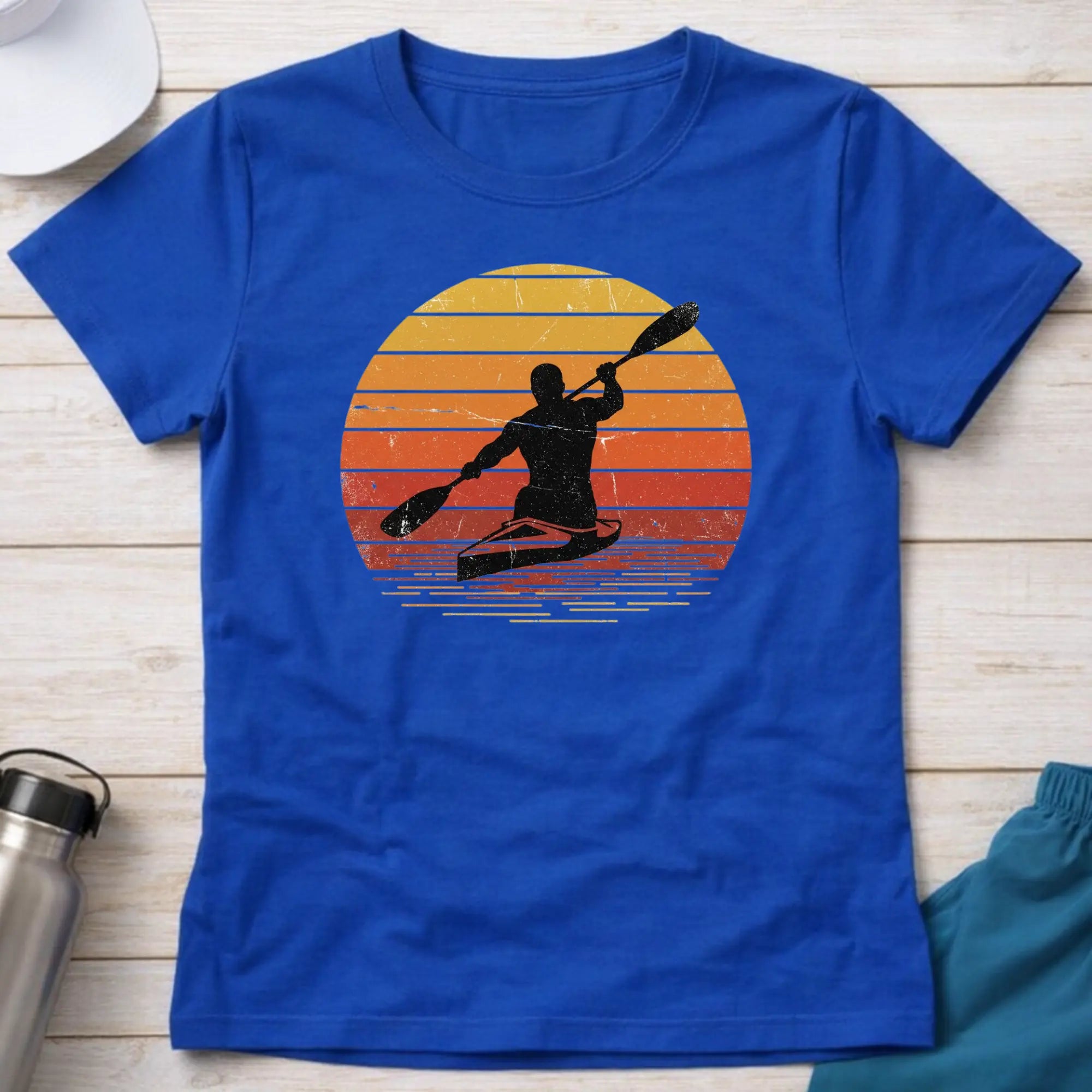 Retro Sunset. Fitted T-Shirt Printify