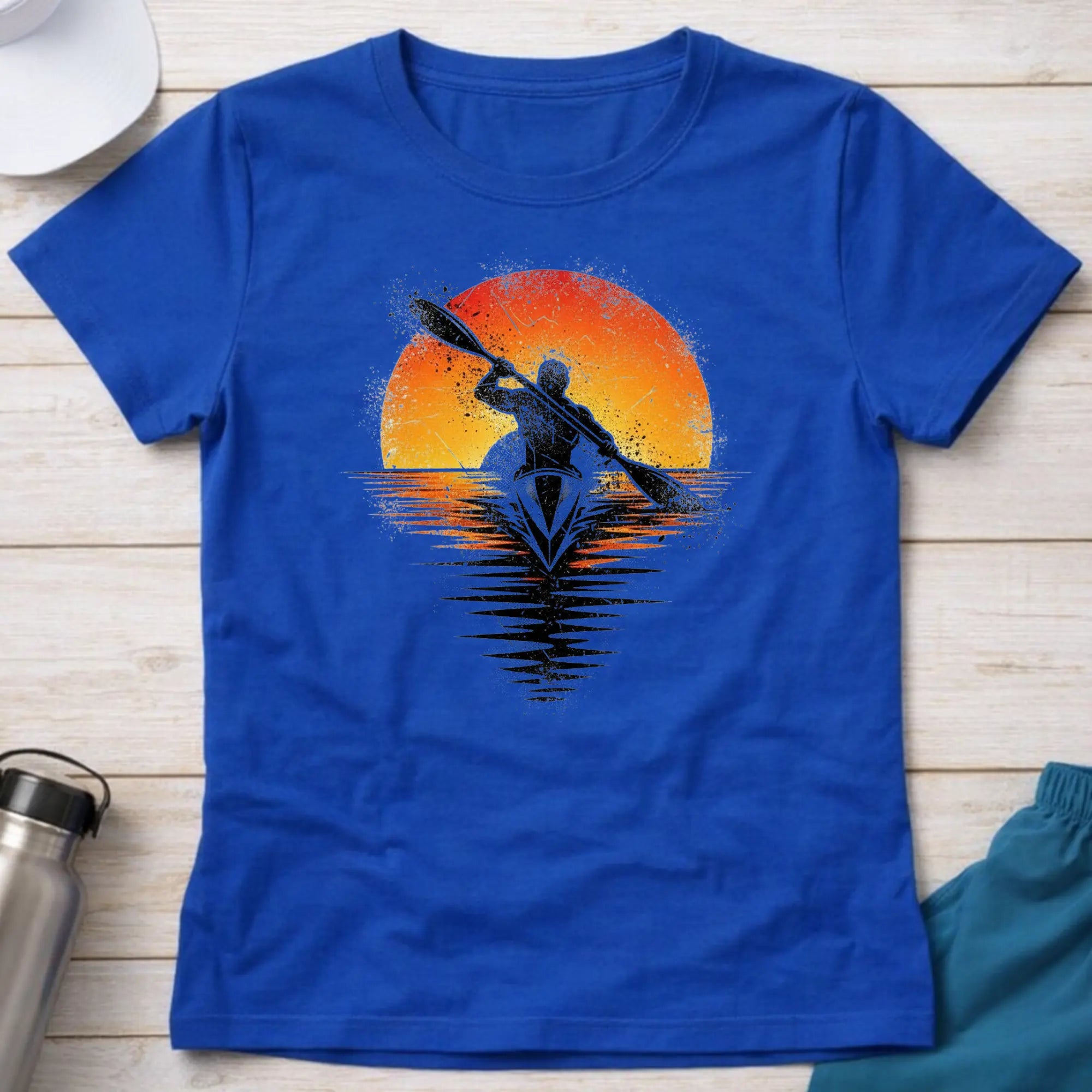 Grunge Sunset. Fitted T-Shirt Printify