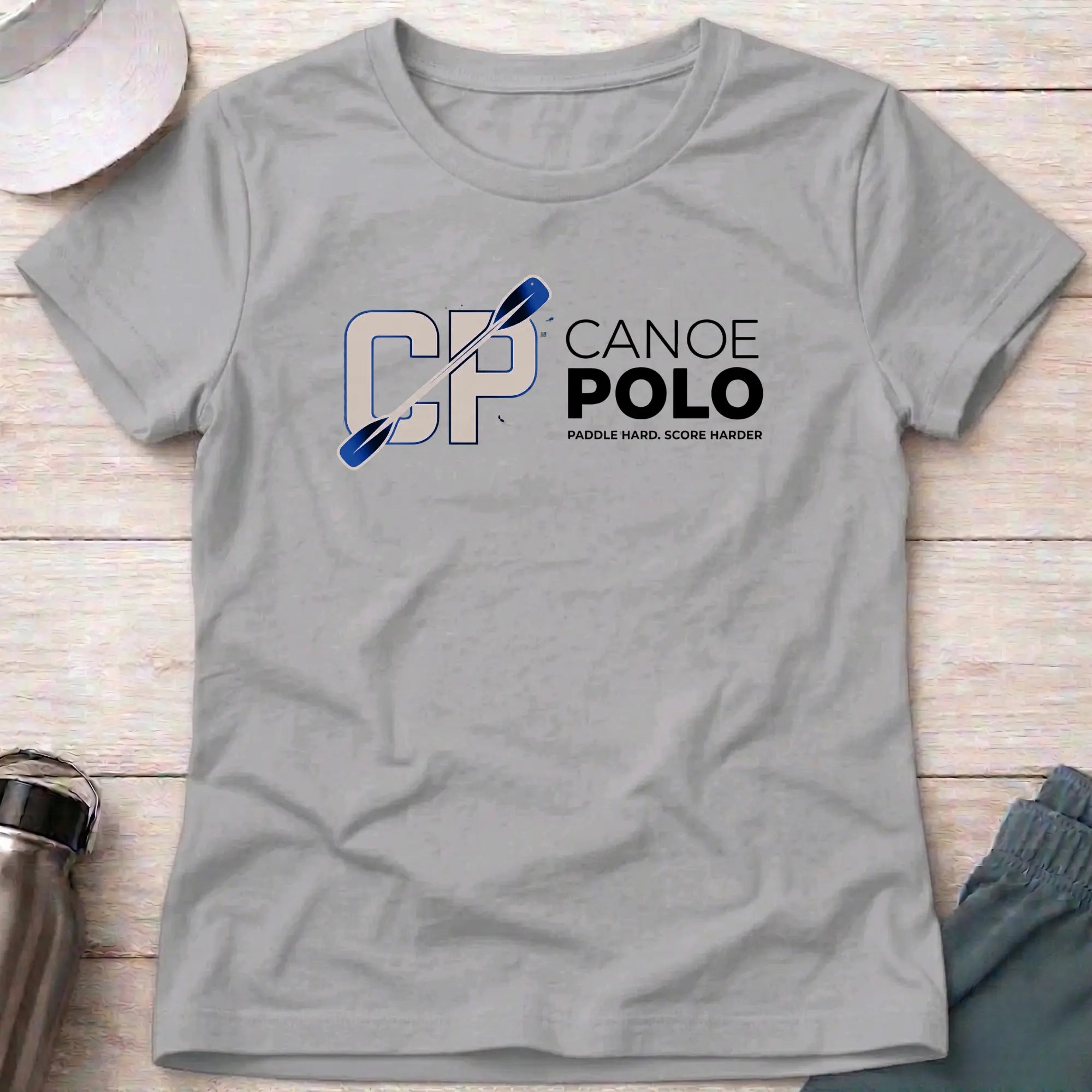 Paddle Hard - Score Harder. Canoe Polo female T-Shirt Printify